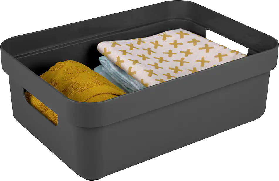 Sunware Aufbewahrungsbox Sigma Home mit Griffen 35,2 x 25,3 cm 9 L anthrazit
