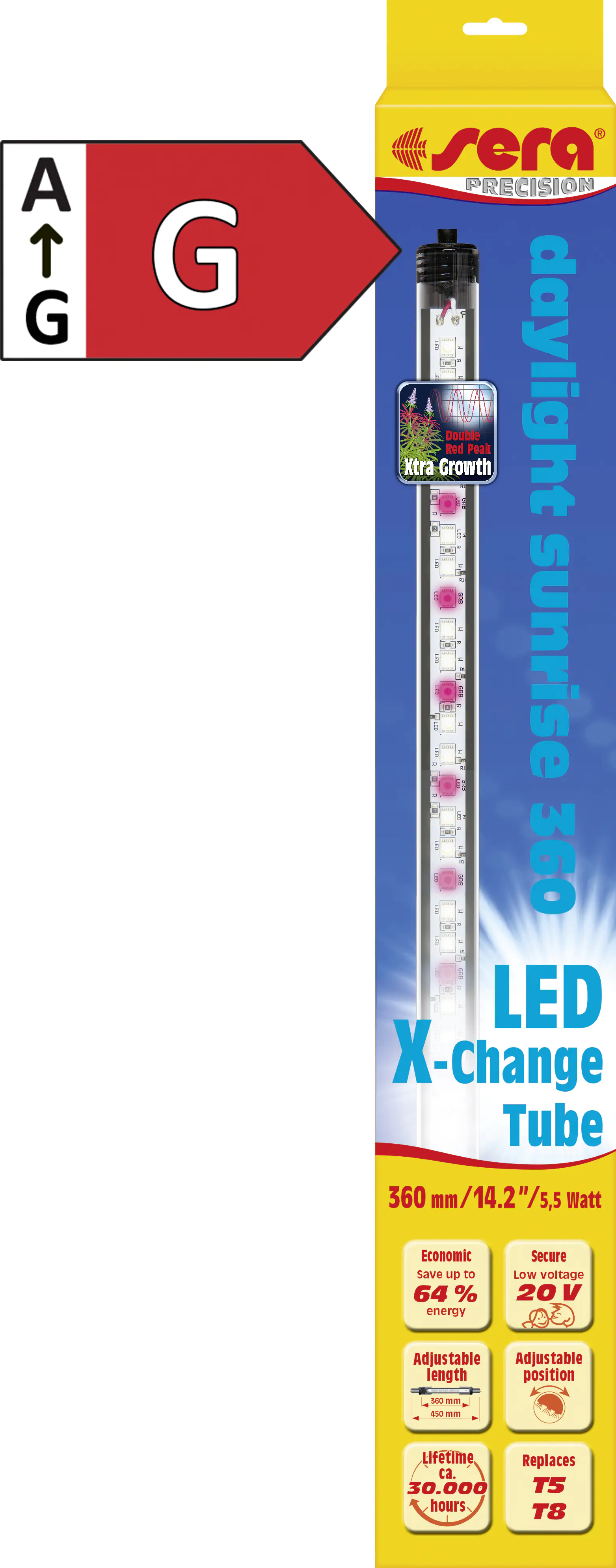 Sera Aquarium-Beleuchtung LED X-Change Tube daylight sunrise 360  - 1 Stück