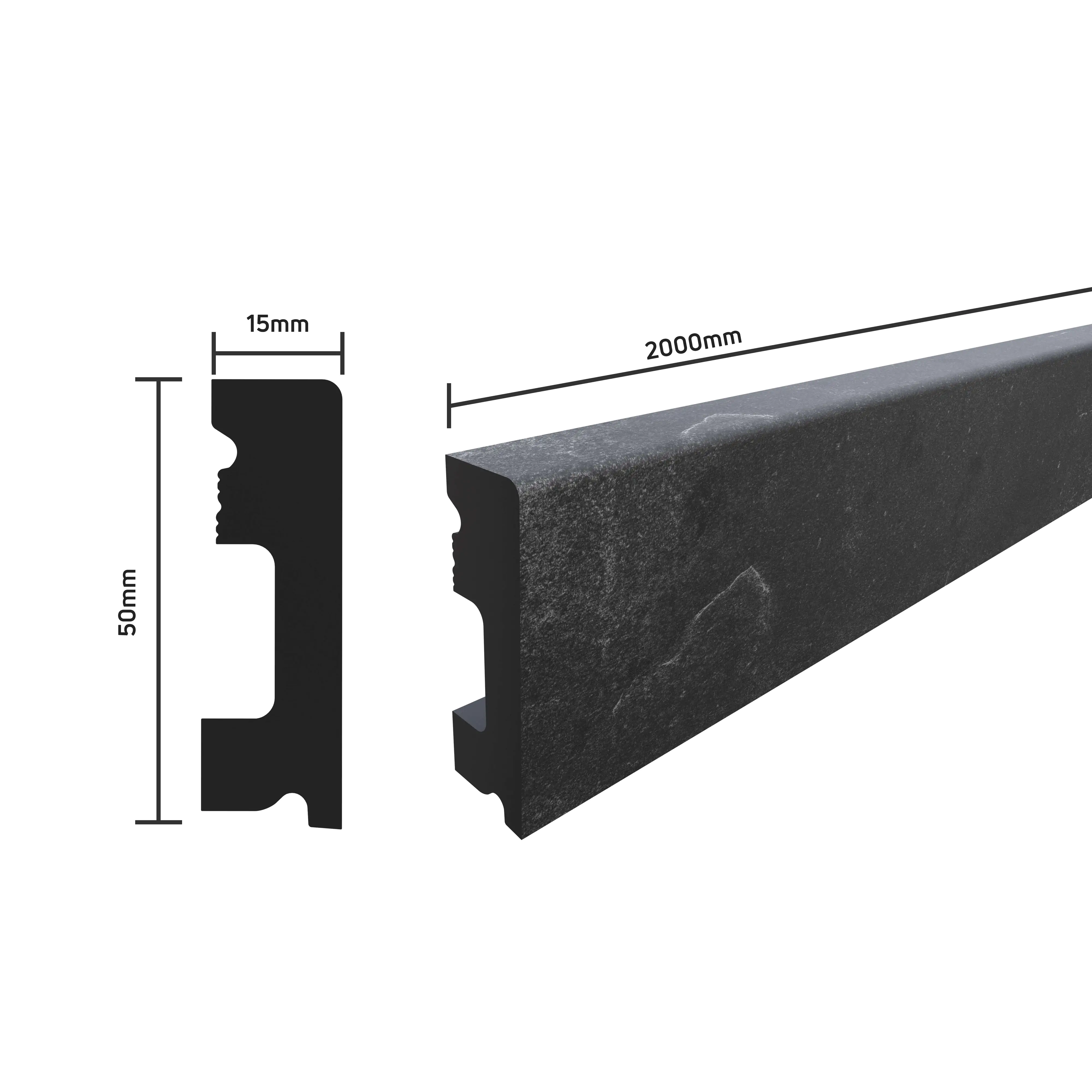 SELITSTYLE Sockelleiste FBL50 Fliese Loft 2000 x 50 x 15 mm wasserfest