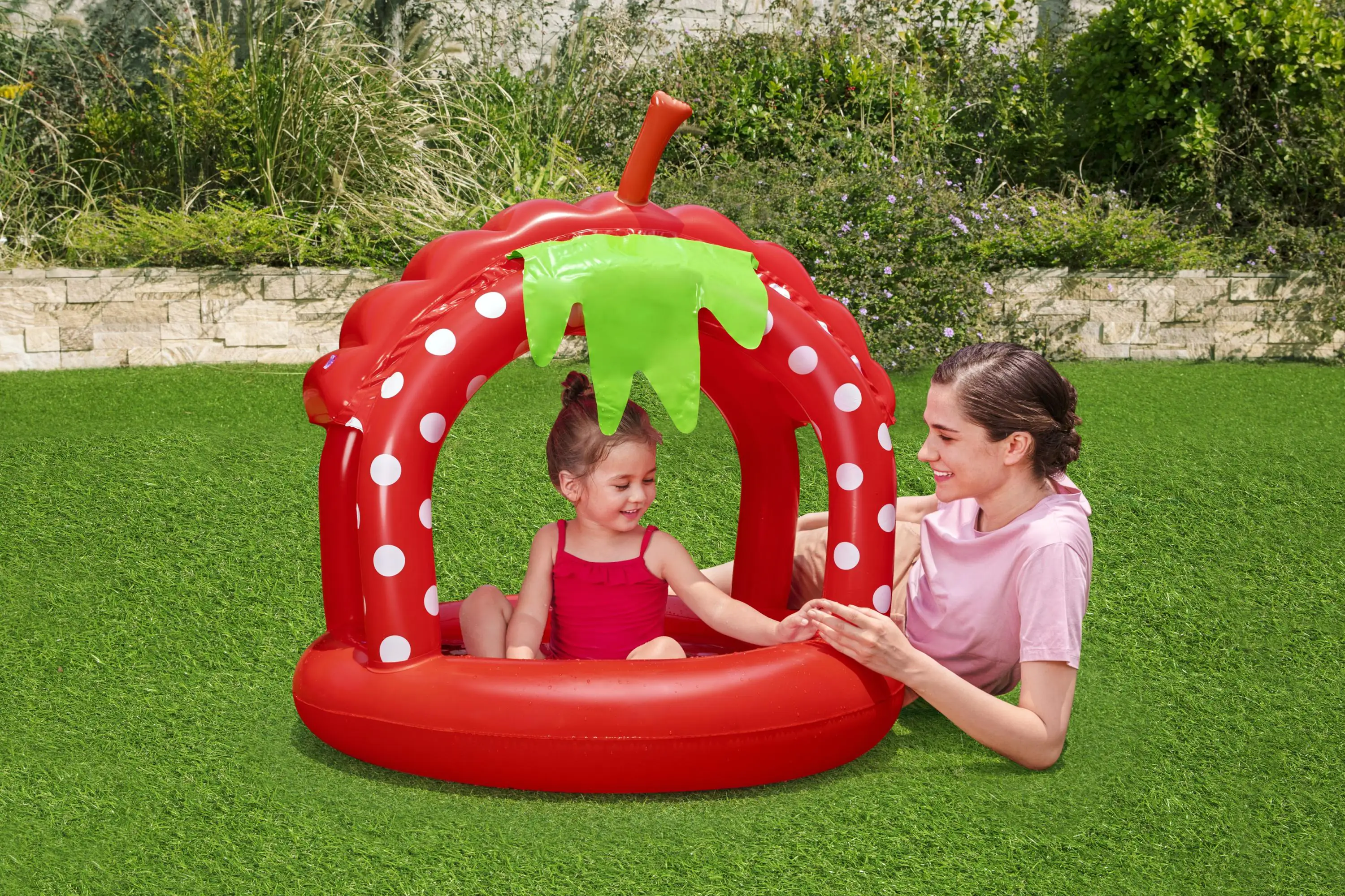 Bestway Planschbecken Erdbeere mit Dach Ø 91 x 91 cm