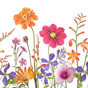 Servietten Blumen und Blätter bunt 33 x 33 cm 20 Stück