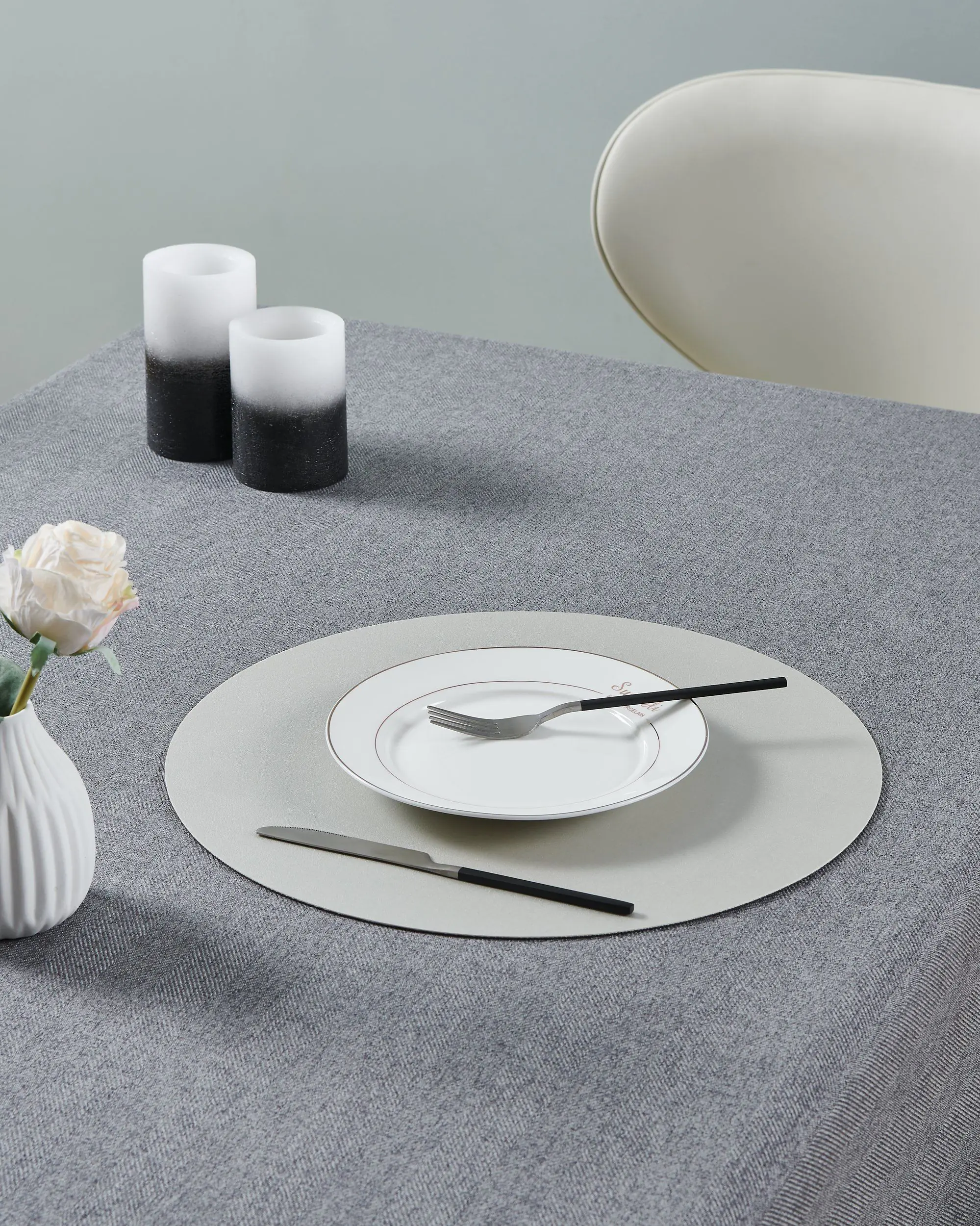 Vinanivao Platzset Ø 38 cm silber/anthrazit