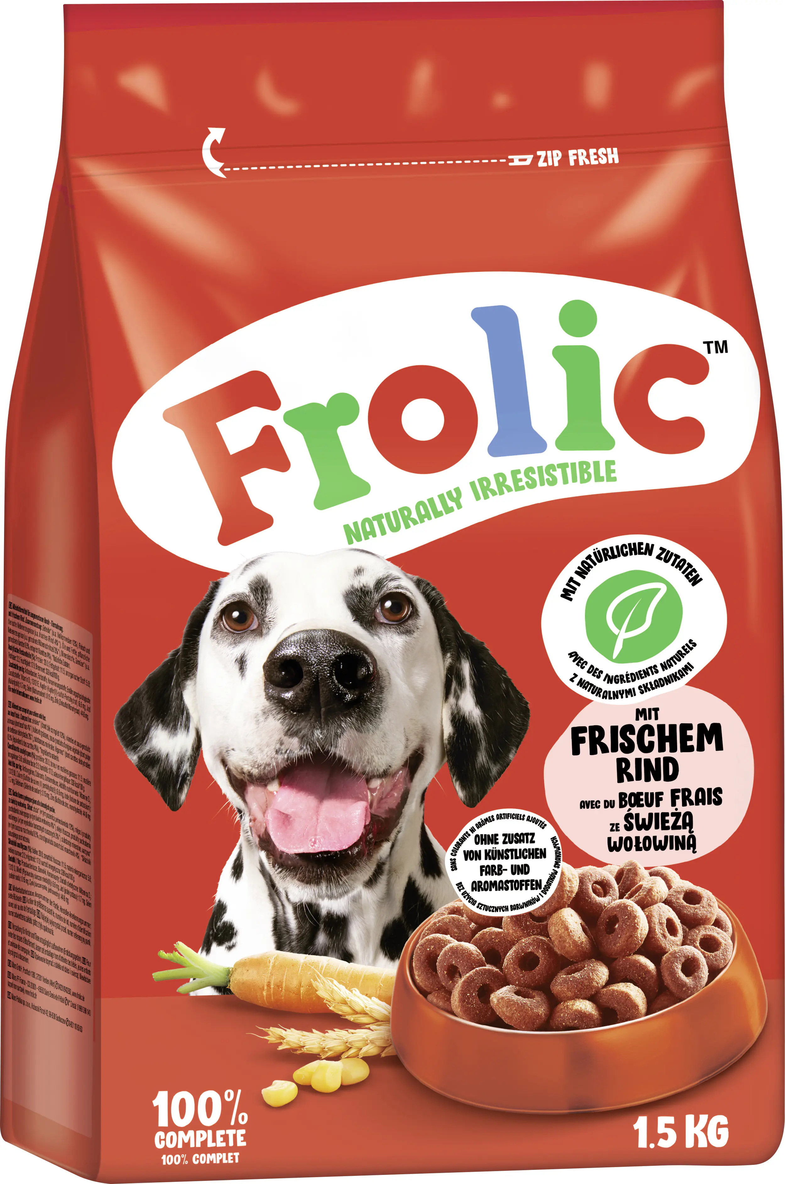 Frolic Hundetrockenfutter Adult 1,5 kg Rind