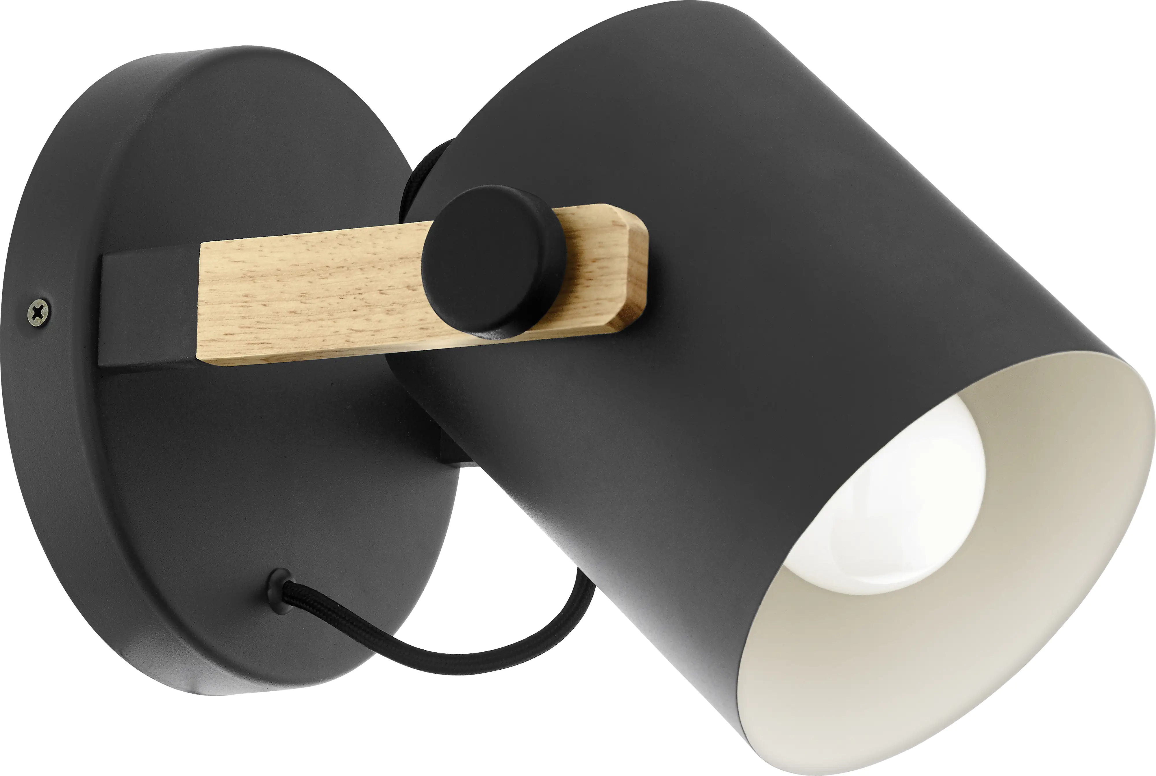 Eglo 1er Spot Hornwood schwarz-creme-braun Ø 17 cm E27