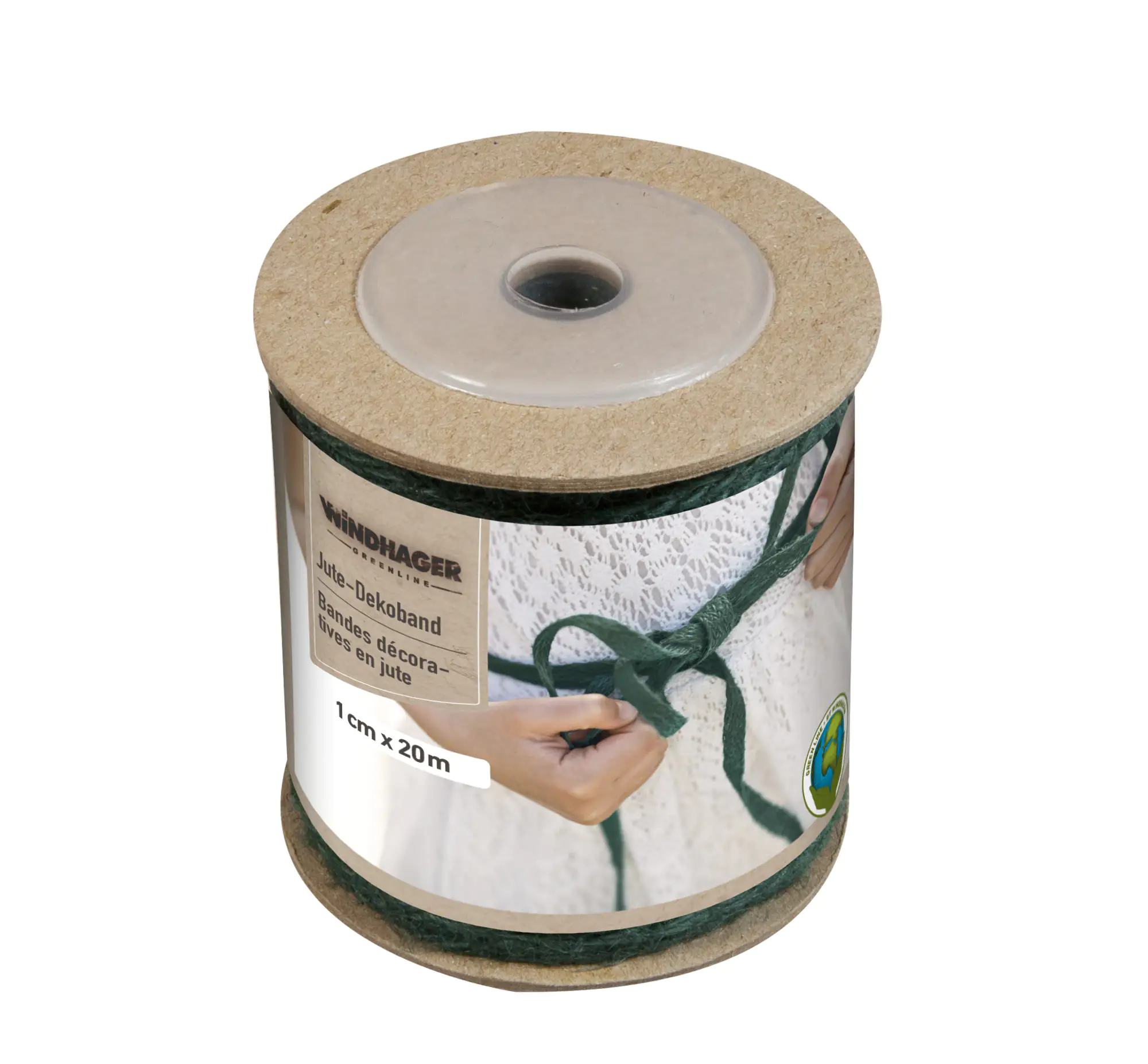 Windhager Jute Deko Band 1 cm x 20 m grün