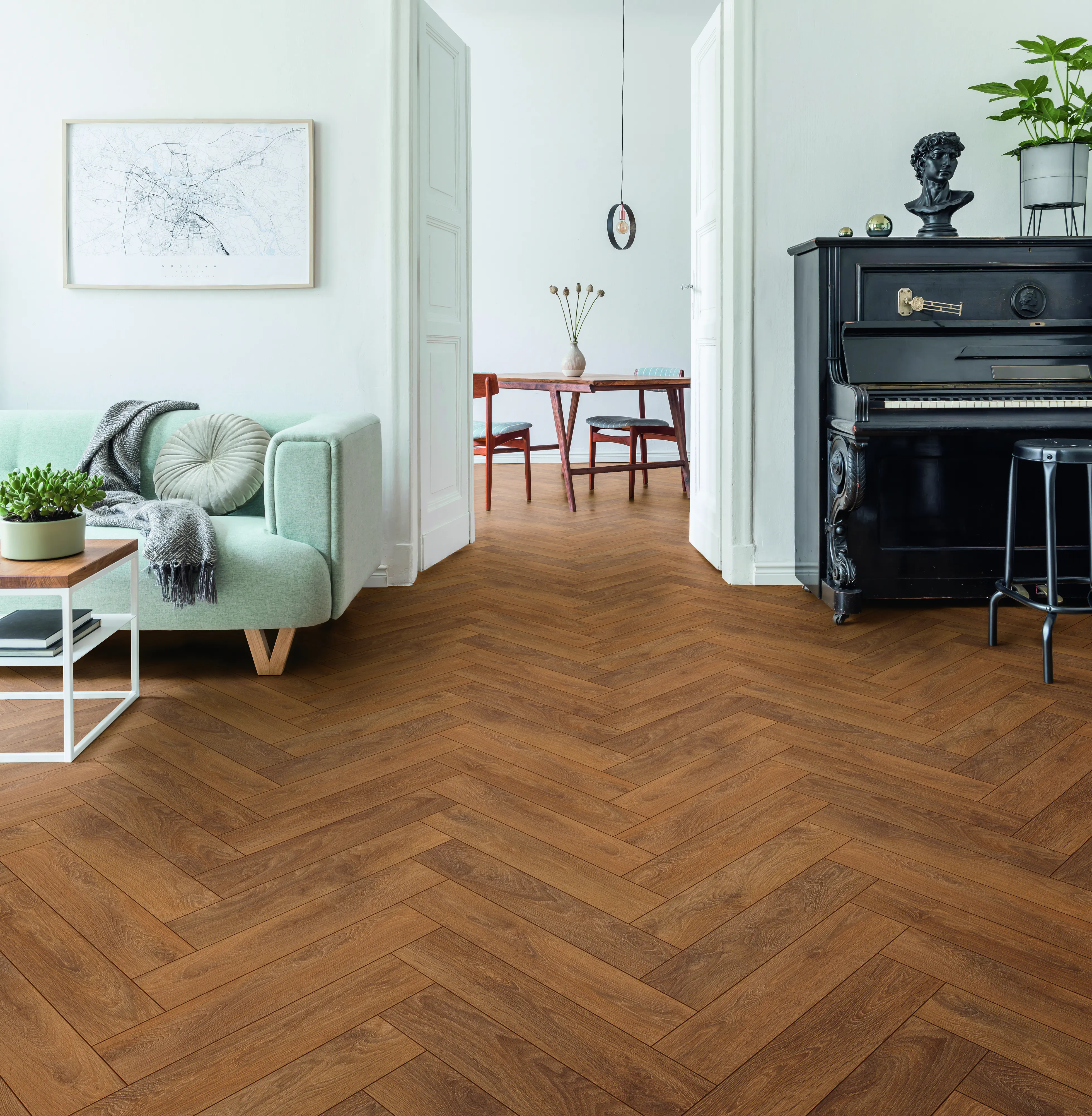 Krono Original Laminat Fischgrät Harlech Oak