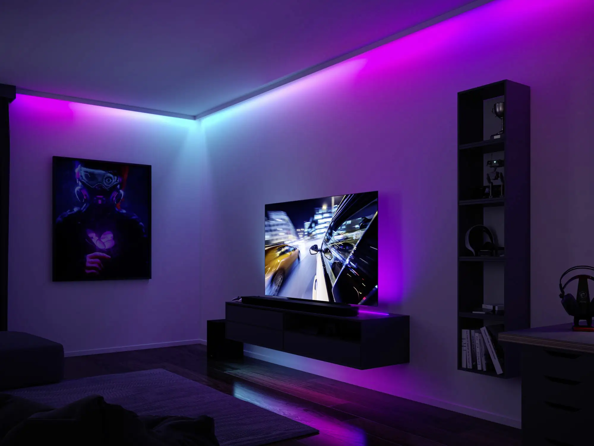 Paulmann Entertain LED Stripe Dynamic Rainbow Komplettset 1,5m RGB kürzbar