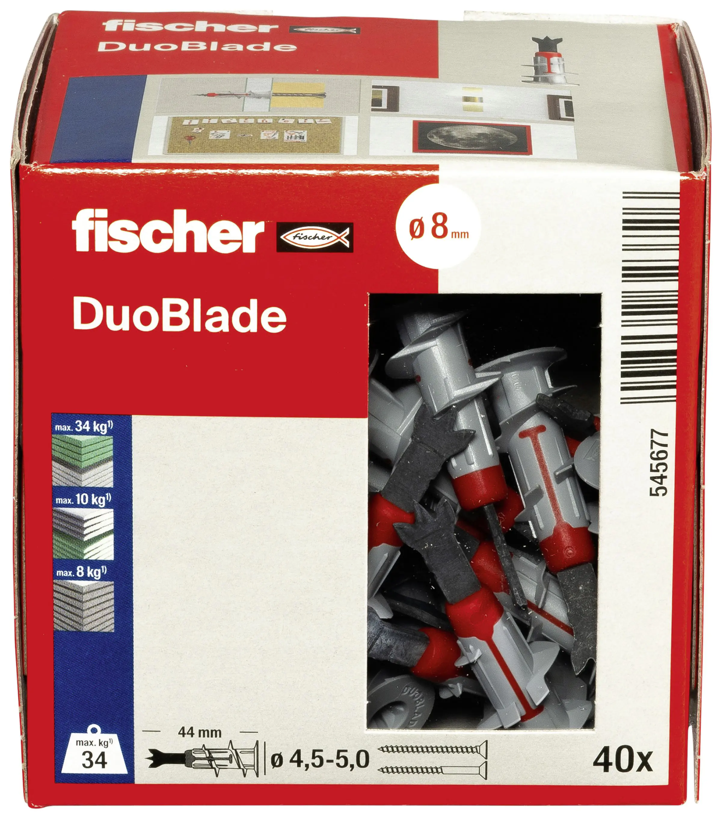 Fischer Gipskartondübel DuoBlade 44 mm - 40 Stück