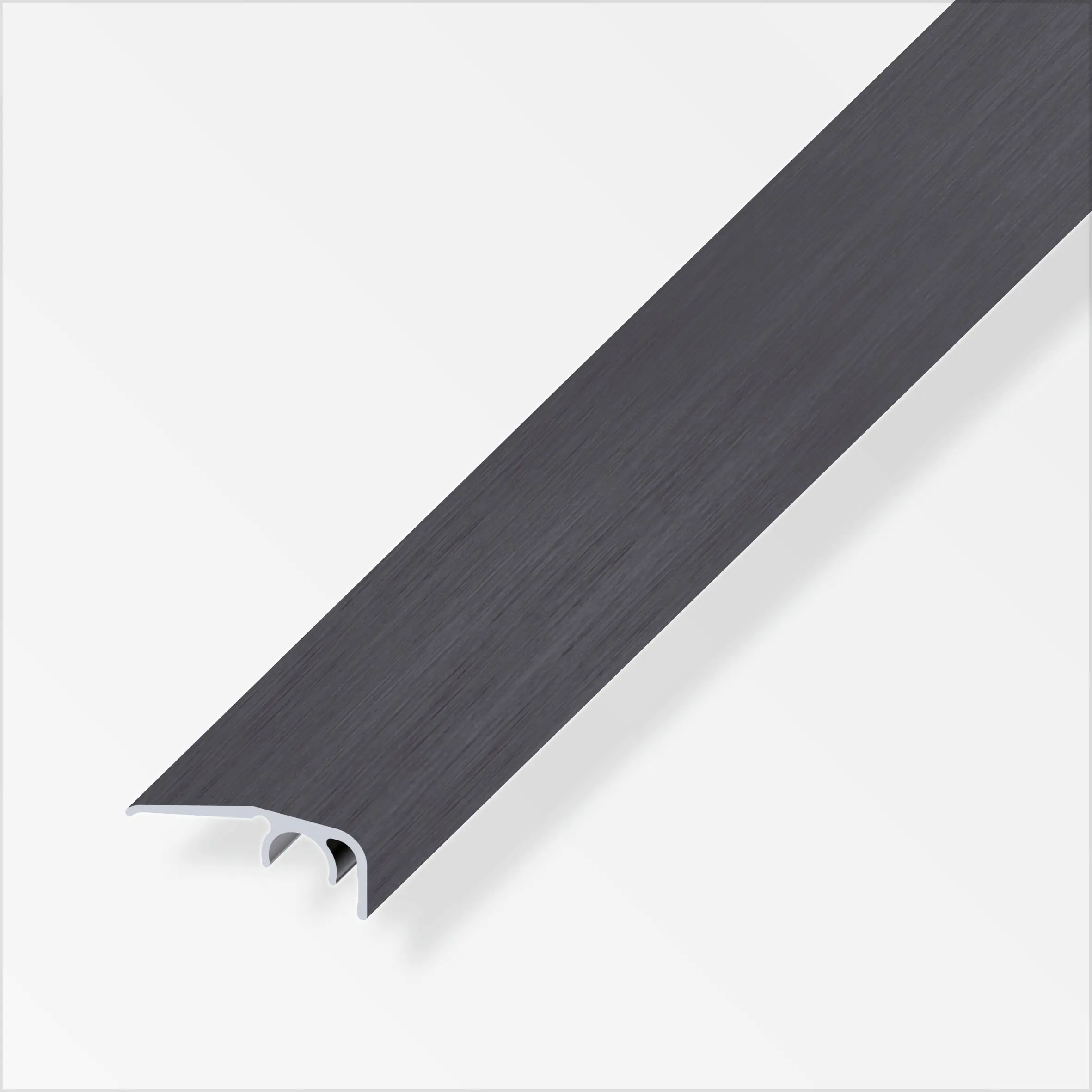 alfer Abschluss-Profil 1 m, 32 x 12.5 mm Alu eloxiert gebürstet dunkelgrau