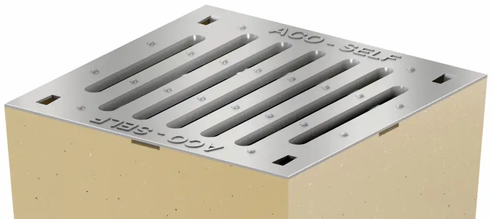 ACO Self Stahlrost verzinkt für Hofablauf 25 x 25 cm silber