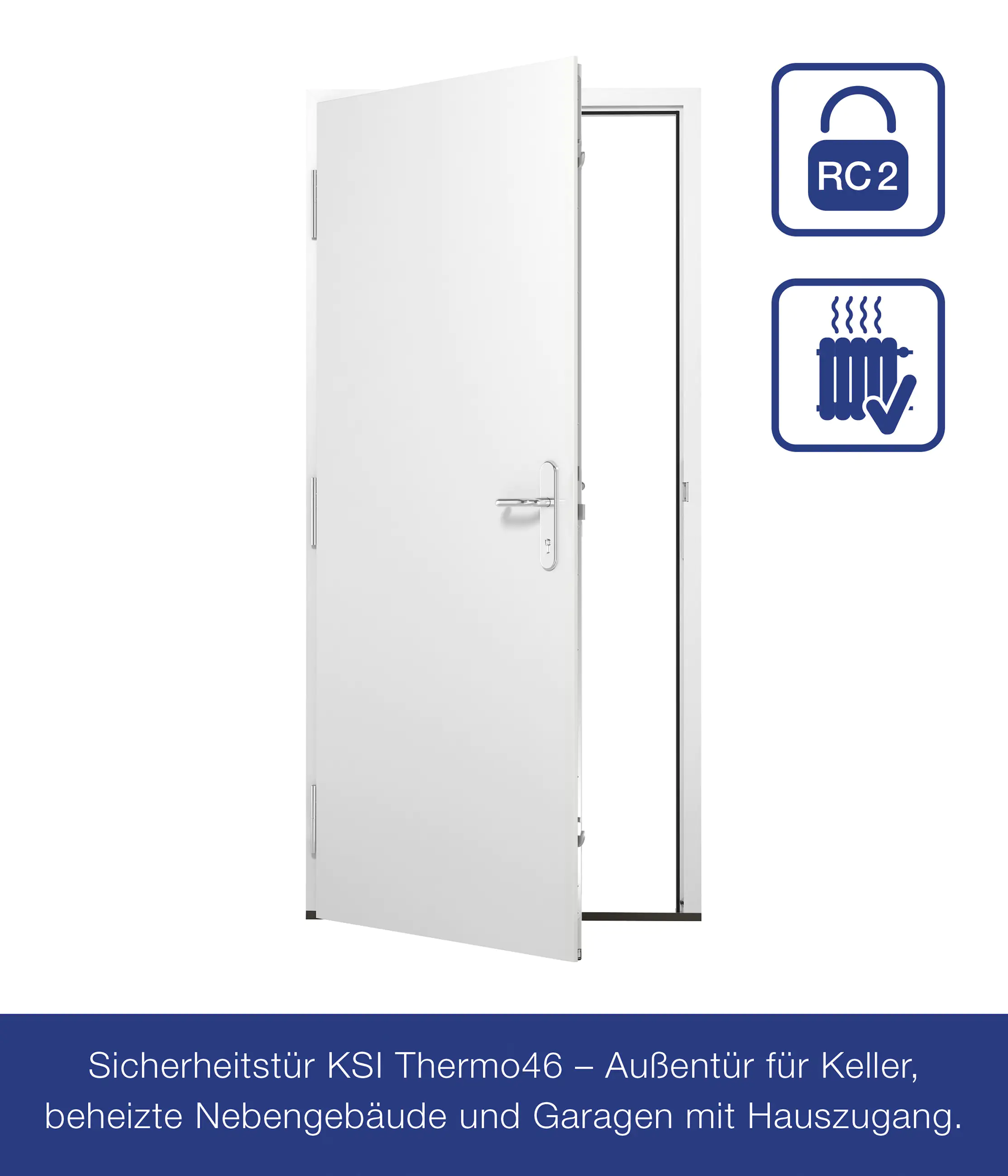 Hörmann Sicherheitstür KSI Thermo46 RC2 weiß 100 x 210 cm Links