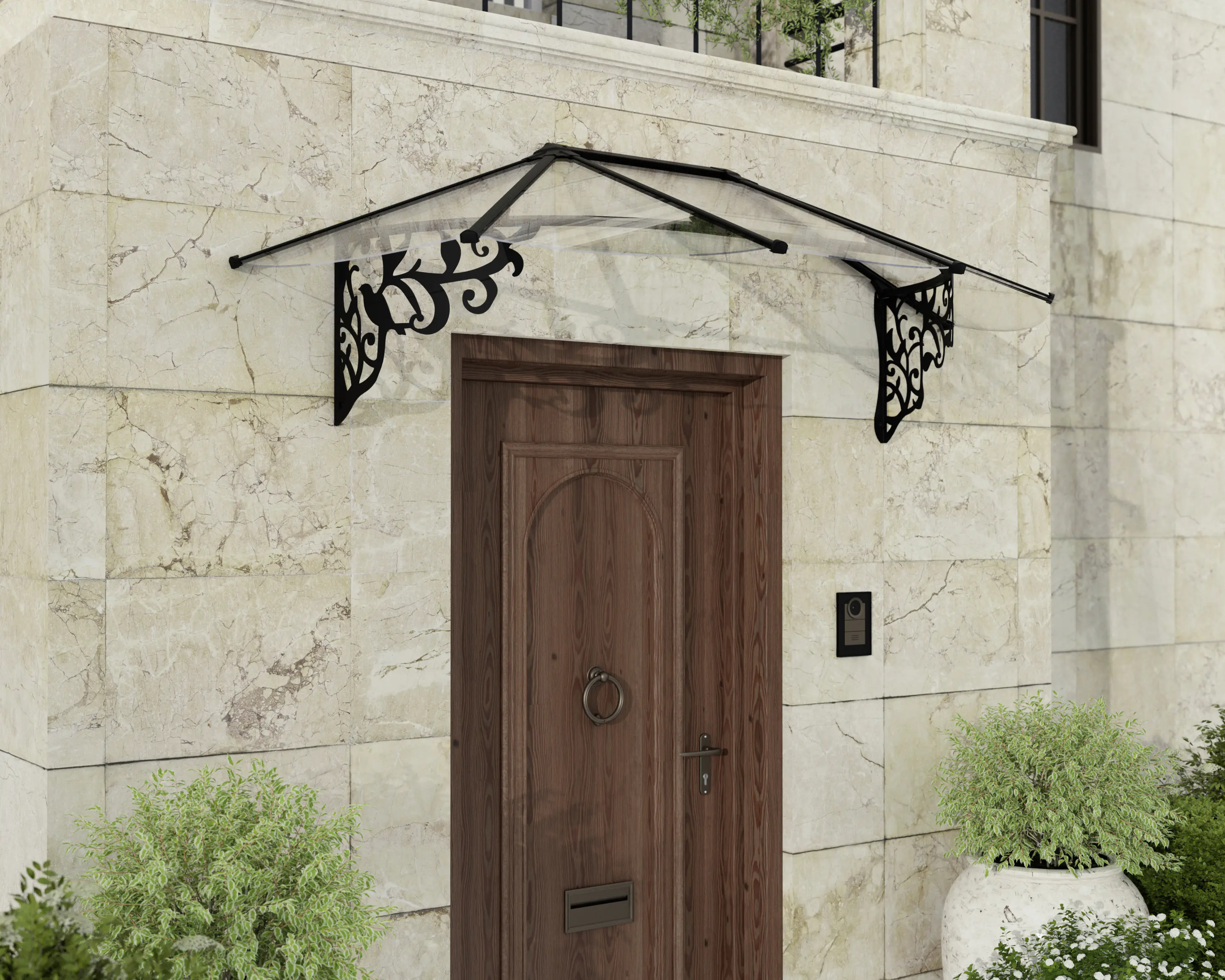 Canopia Vordach Lily 2130 Schwarz Alu 216 x 88 cm