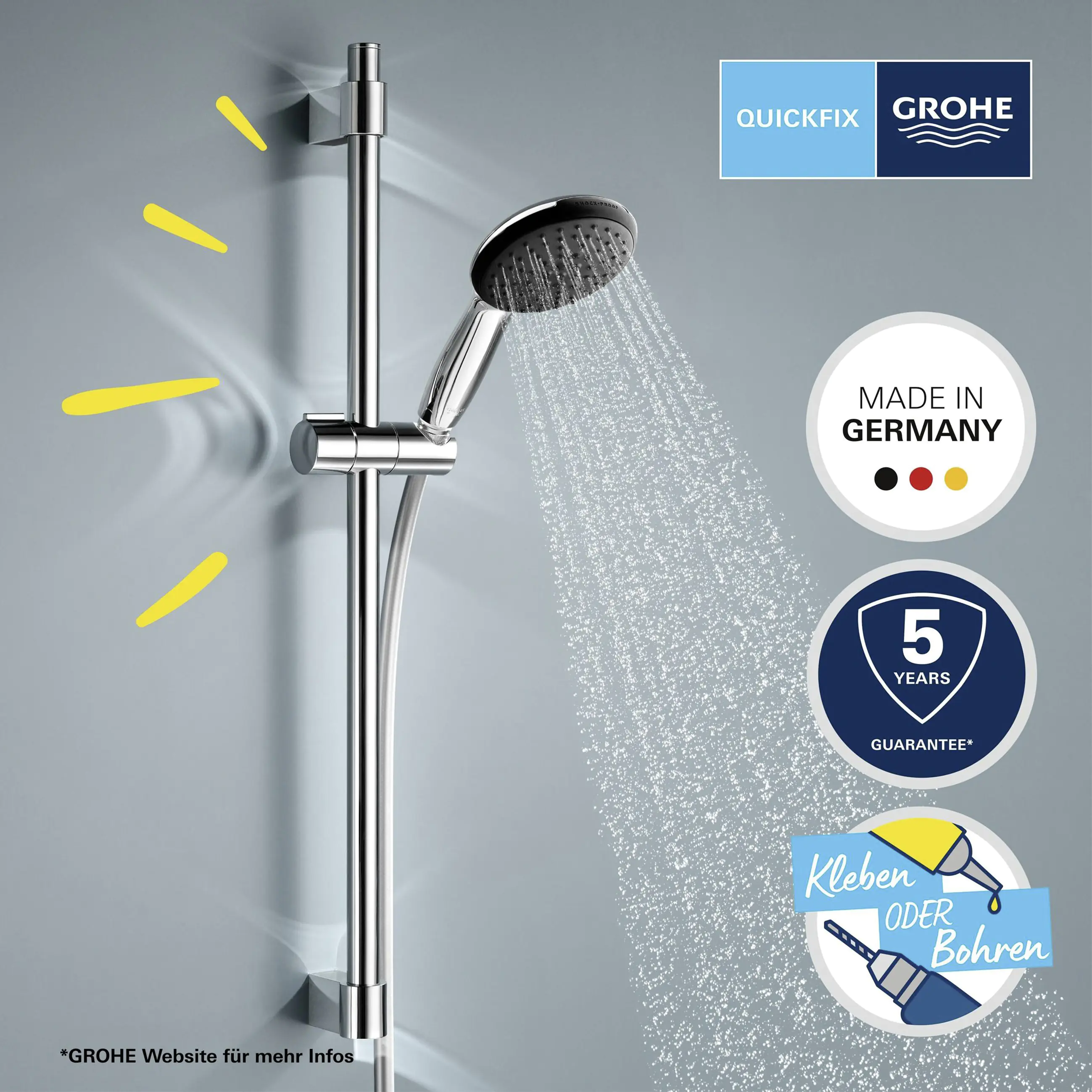 Grohe Brausestange 1 Strahlart Vitalio Start 110 chrom 60 cm