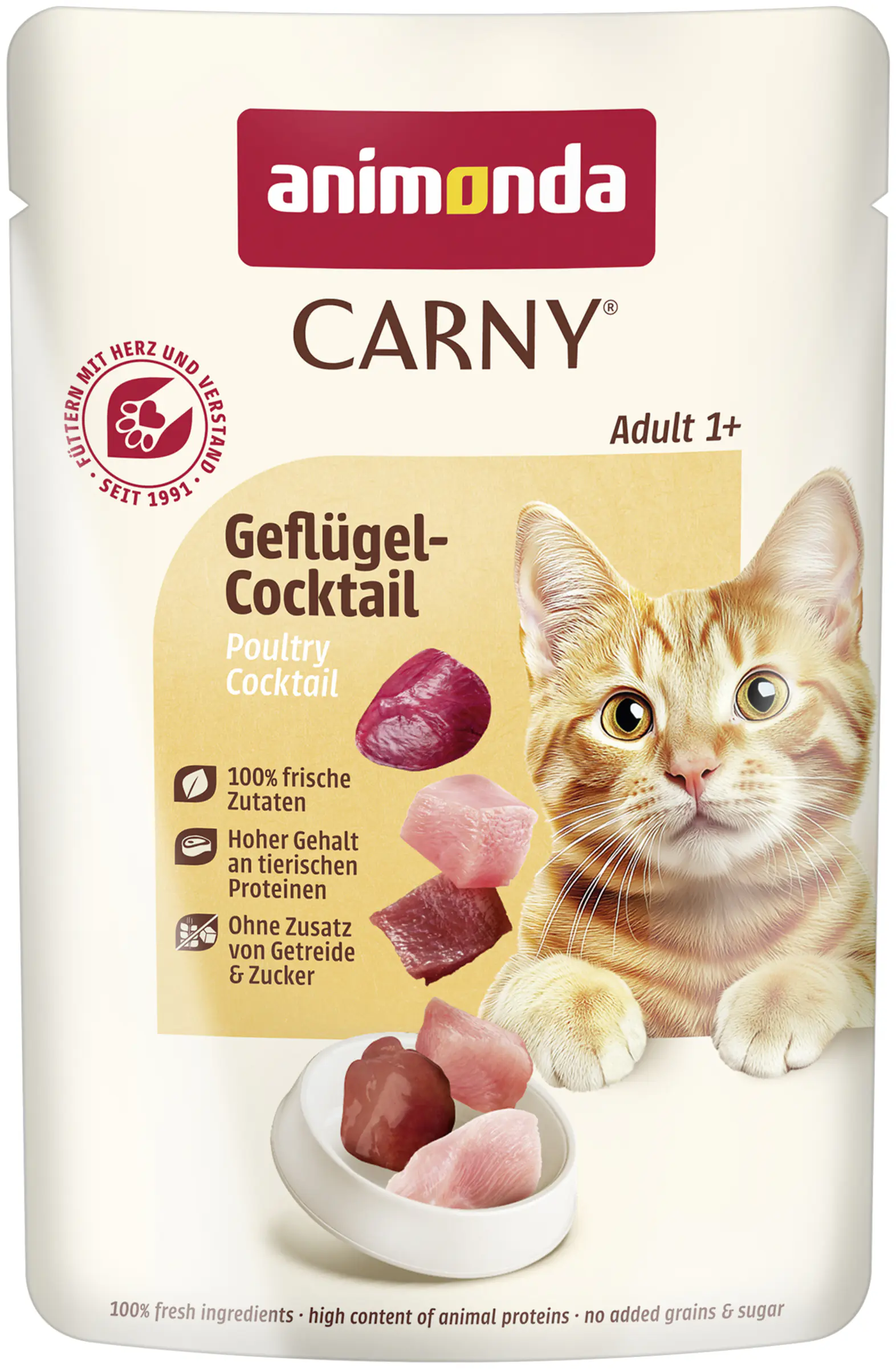 Animonda Carny Adult Katzennassfutter getreidefrei 85 g Geflügelcocktail