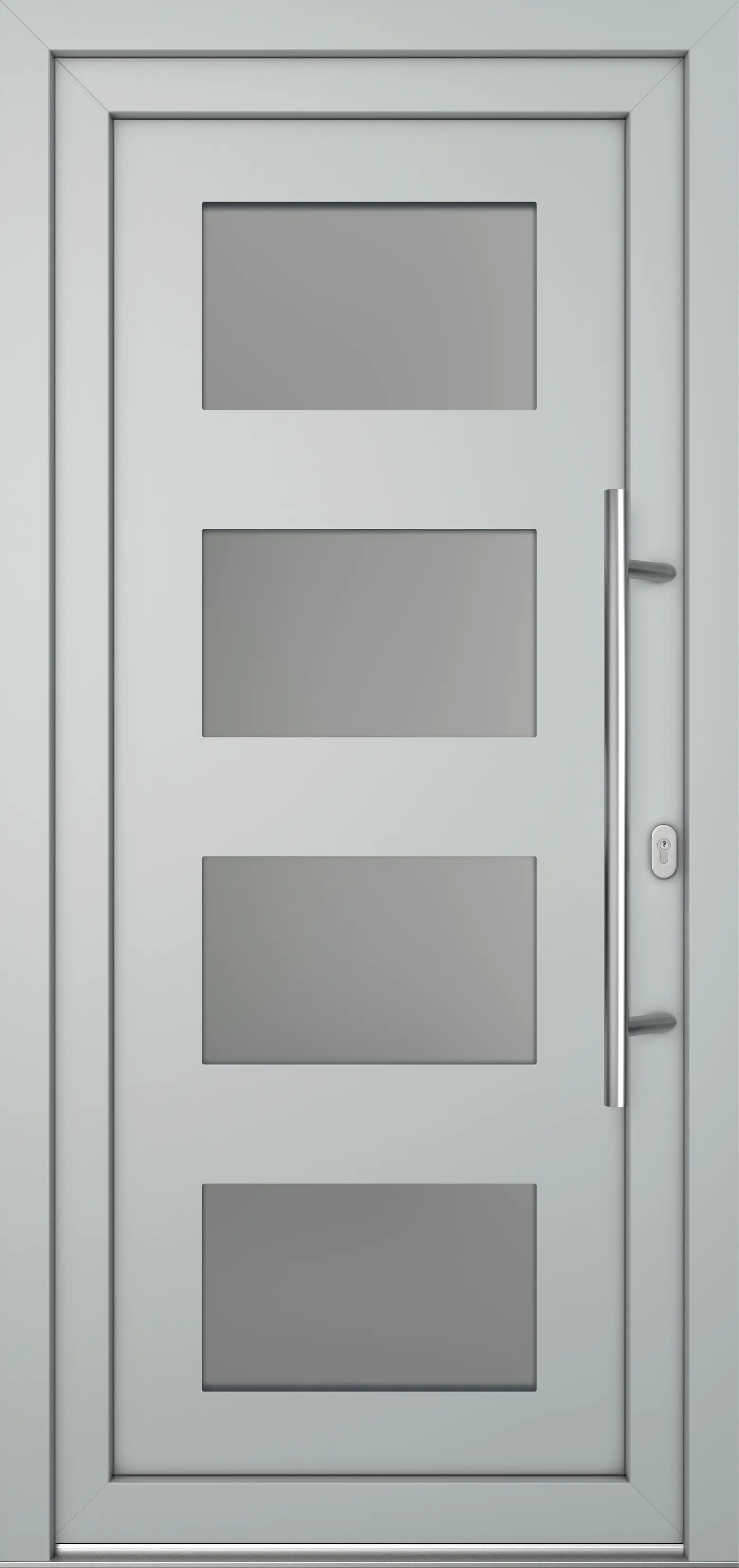 Meeth Haustür Optimal Pro PVC Modell 101 88 x 200 cm DIN Rechts weiß/lichtgrau