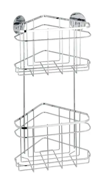 Wenko Eckablage Edelstahl, Turbo-Loc, 2 Etagen