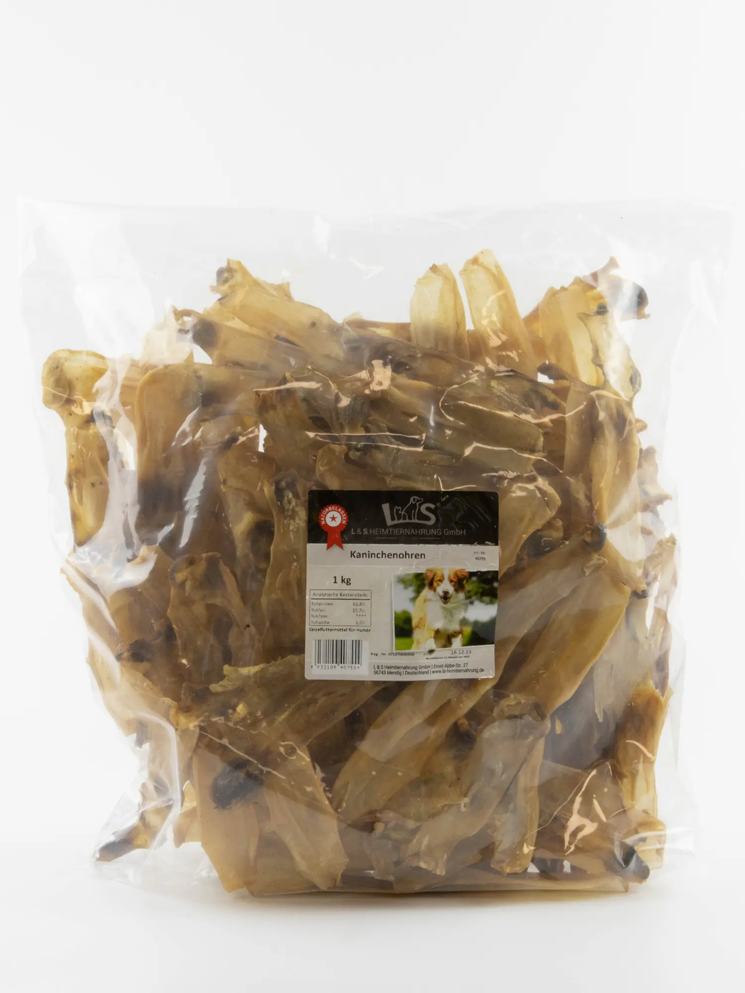 L&S Hundesnack Kaninchenohren 1 kg 