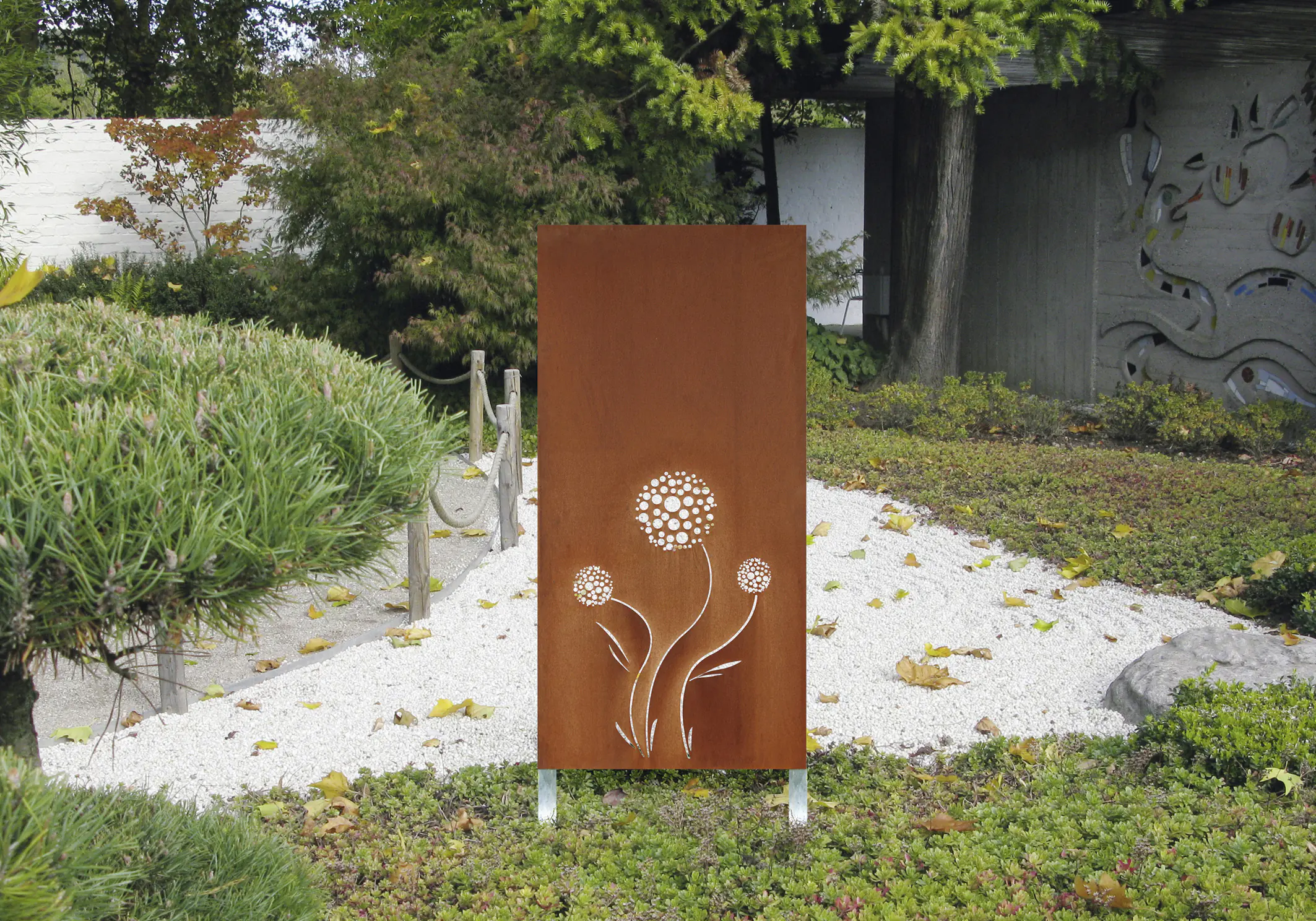 Floraworld Sichtschutz Garten Dekor Leone 98 x 90 cm rostoptik