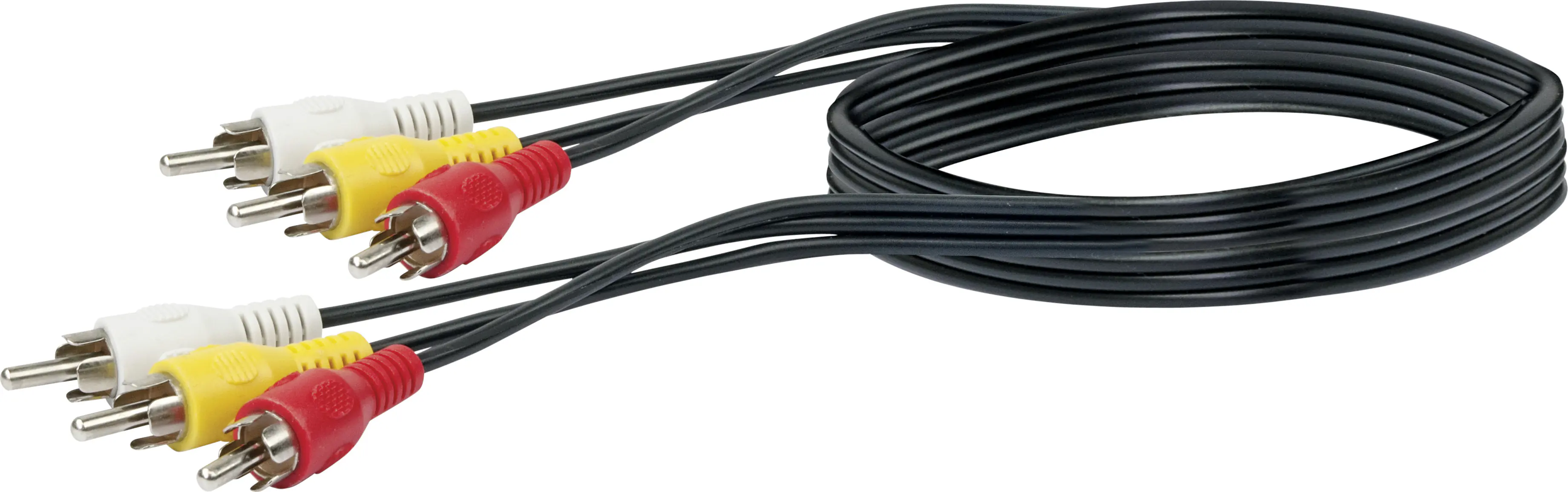 Schwaiger Video Anschlusskabel Cinch CIK5015 533 schwarz, 1,5m, 3x Cinch Stecker / 3x Cinch Stecker