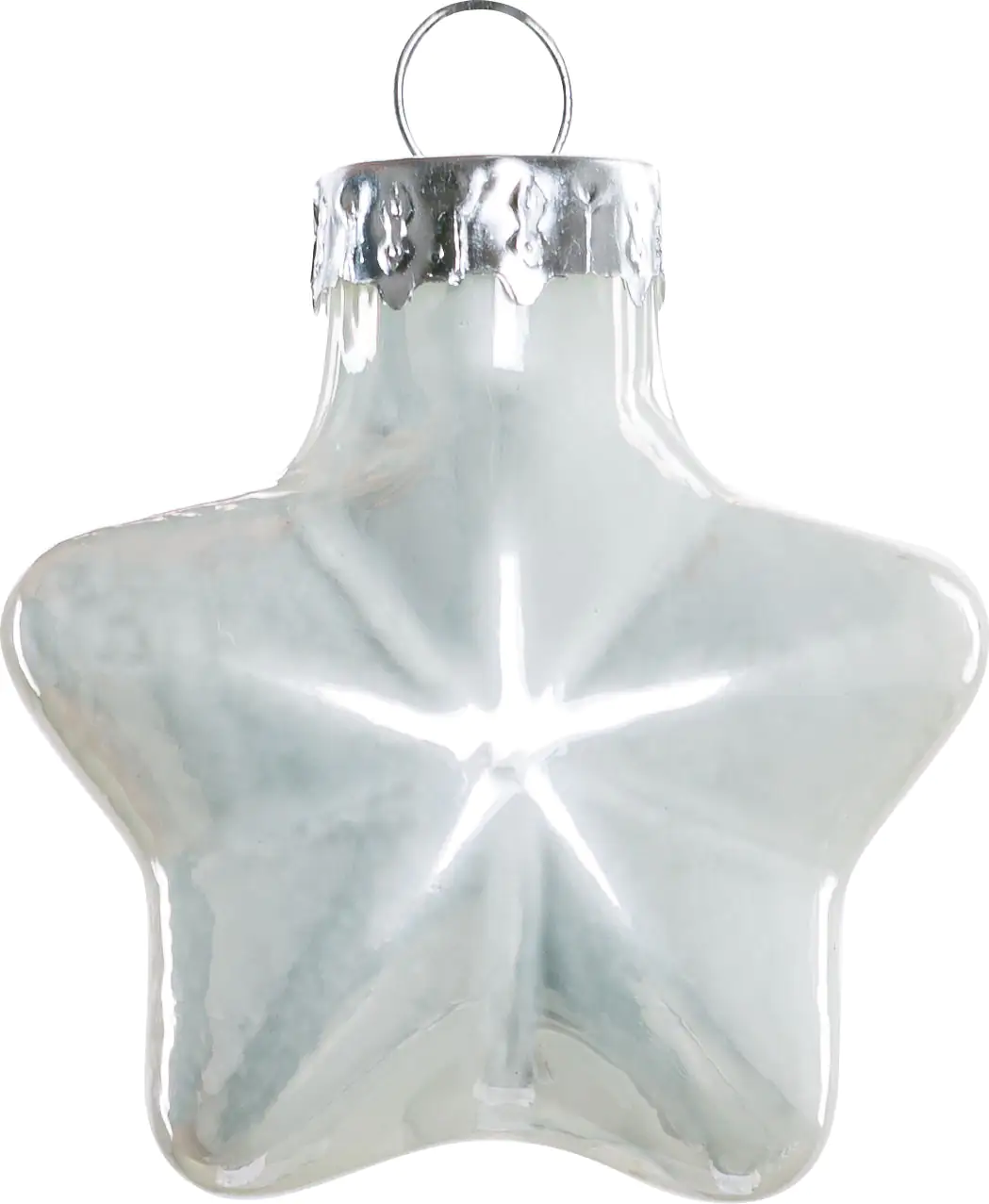 TrendLine Weihnachtskugeln Glas-Sterne 4 cm weiß 12 Stück