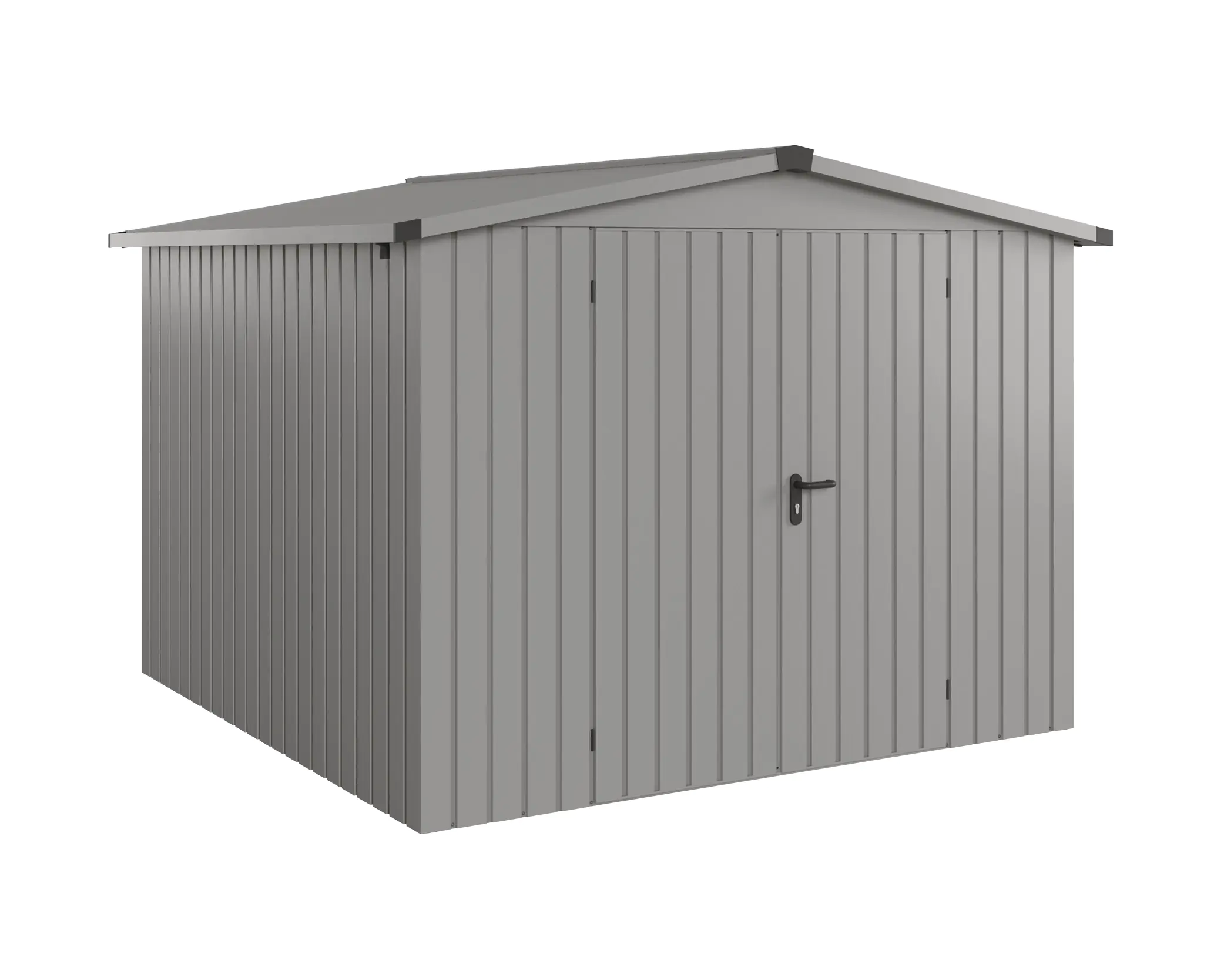EcoStar Metallgerätehaus Euroline ESD10 aluminiumgrau 262 x 262 cm 2-flg.