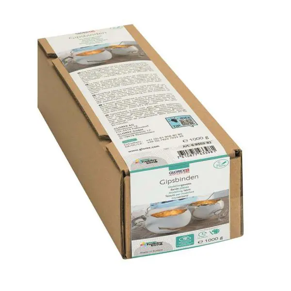 Glorex Gipsbinden Grosspackung 1 kg, 5 Rollen à 5m x 10cm