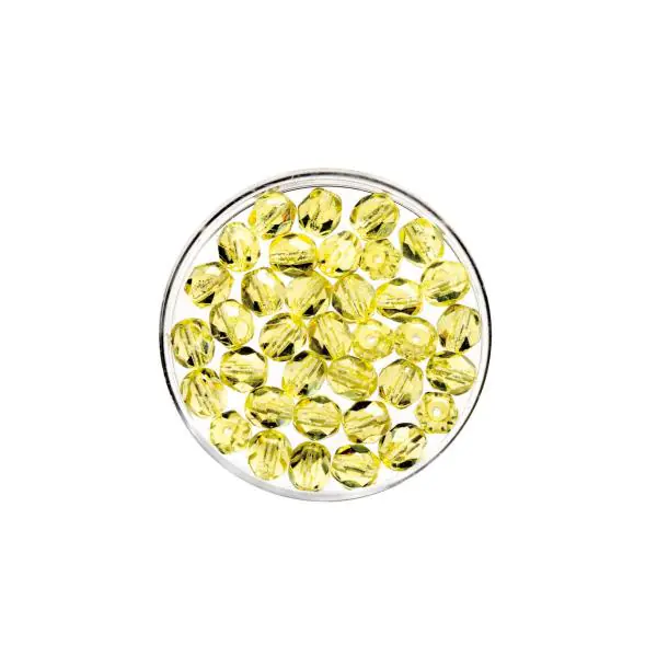 Glorex Glasschliff Perlen 6 mm 50 Stück, hellgelb
