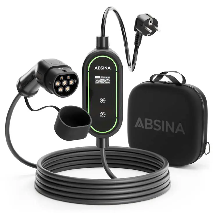 Absina mobile Ladestation Wallbox Typ 2 3,7 kW 6,4 m Kabel