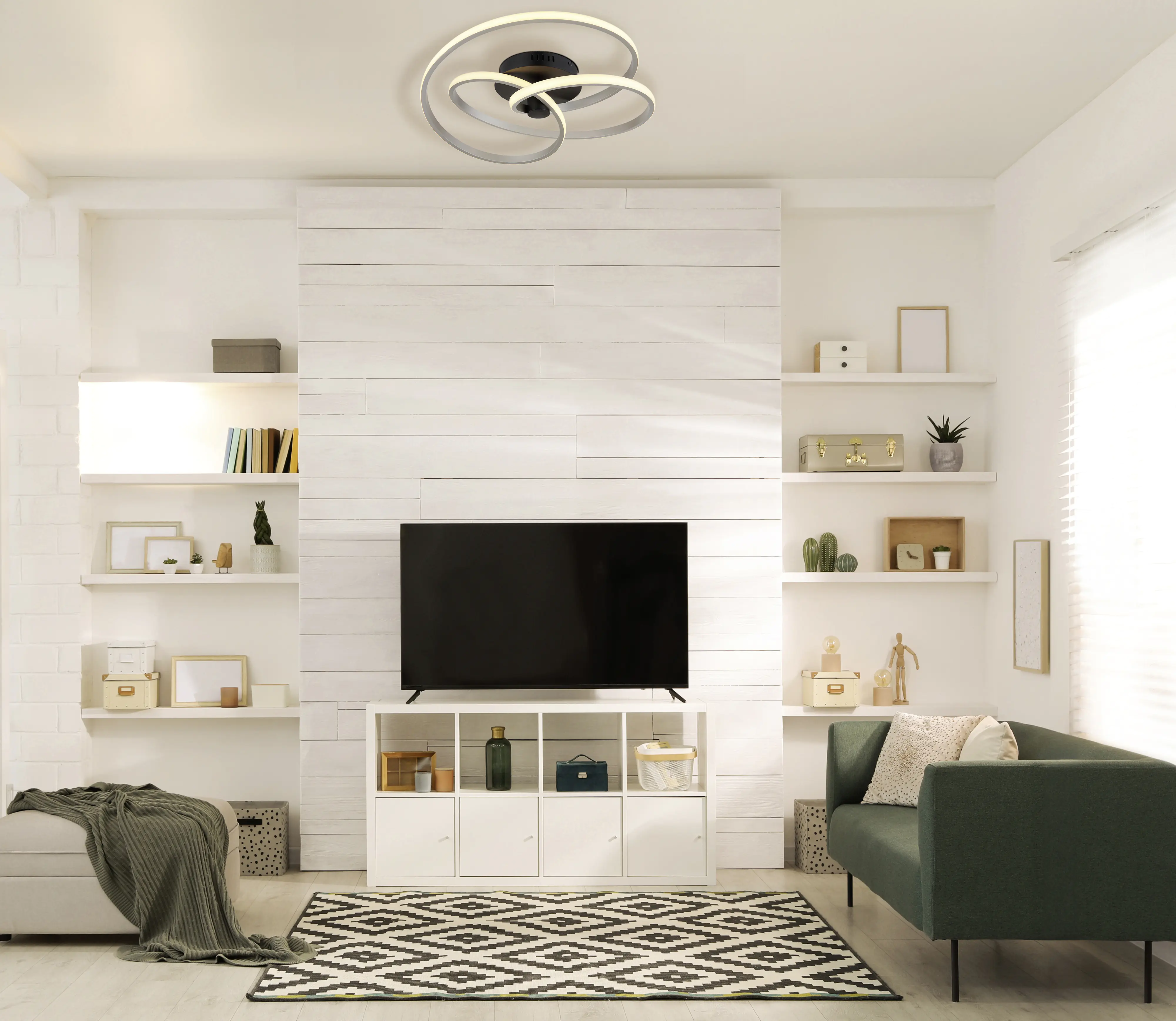 Globo LED Deckenleuchte Glyxar nickel
