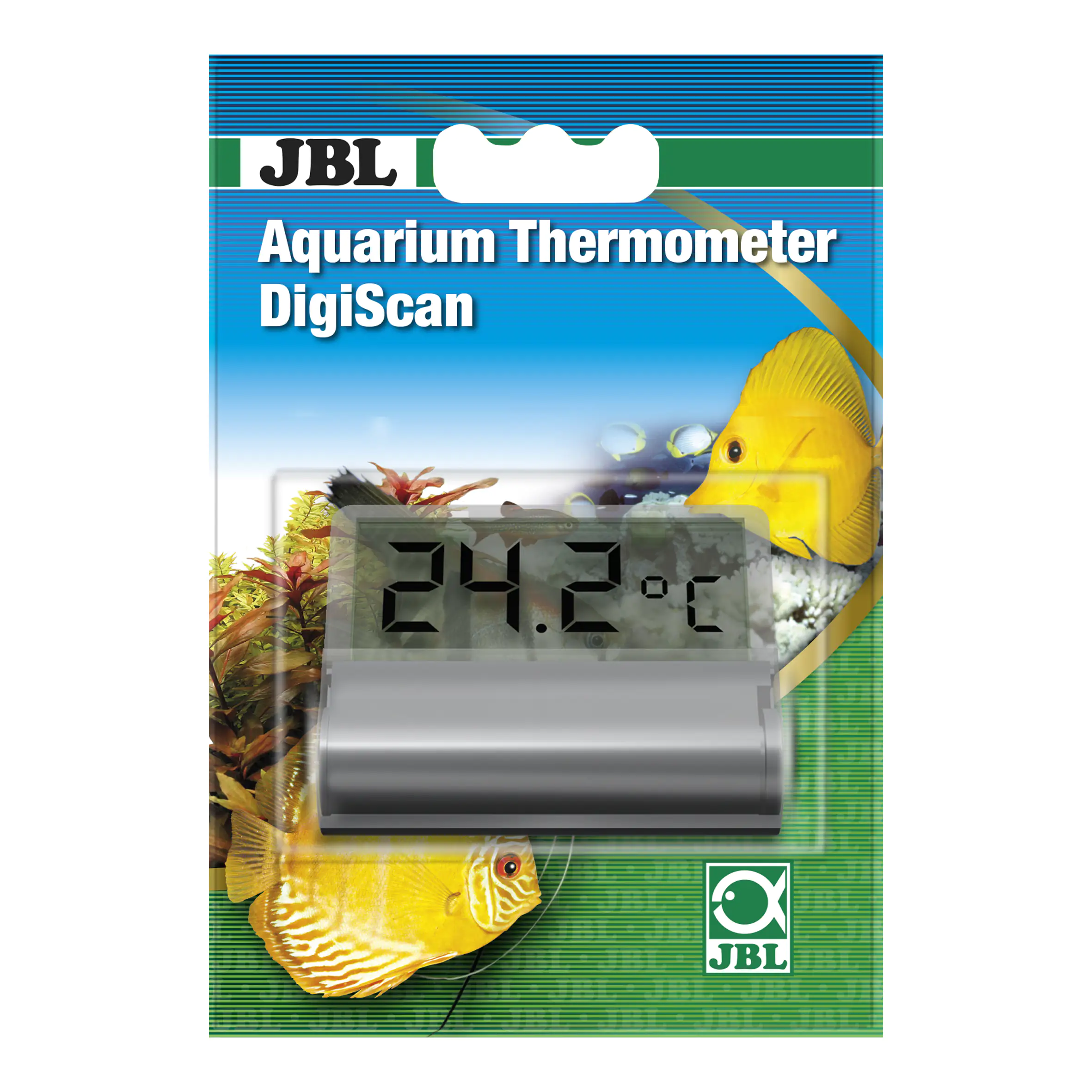 JBL Digitales Aquarienscheiben Klebethermometer DigiScan grau