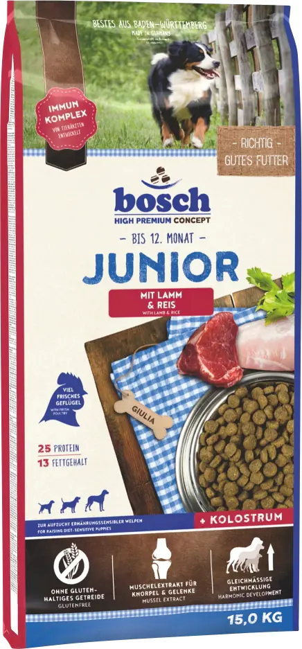 Bosch Hundetrockenfutter Junior 15 kg Lamm & Reis