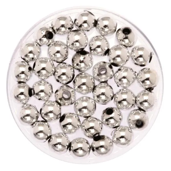 Glorex Deko Perlen 6 mm 75 g, silberfarben