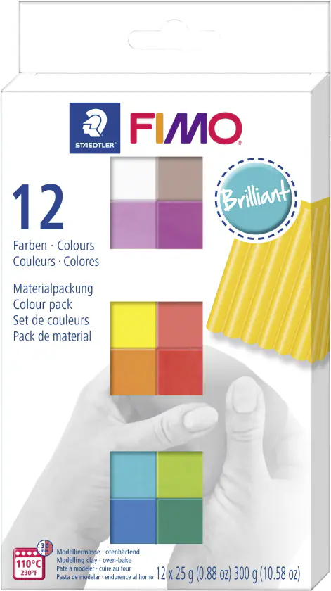 Fimo Modelliermasse Soft Colour Pack 12 x 25 g 12 Farben Brillant