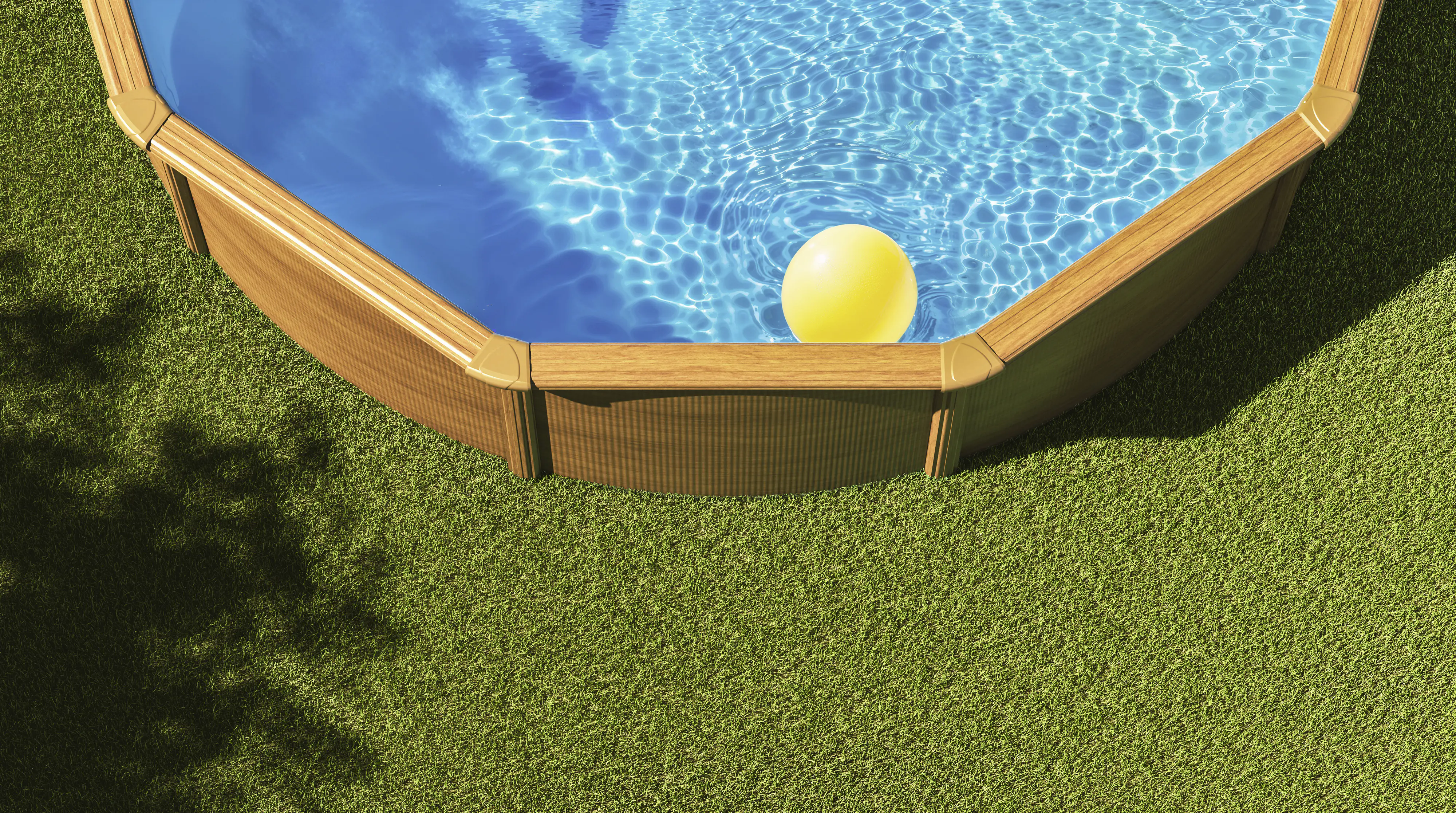 Gre Stahldwandpool Pacific Komplettset rund Ø 260 x 122 cm holzoptik
