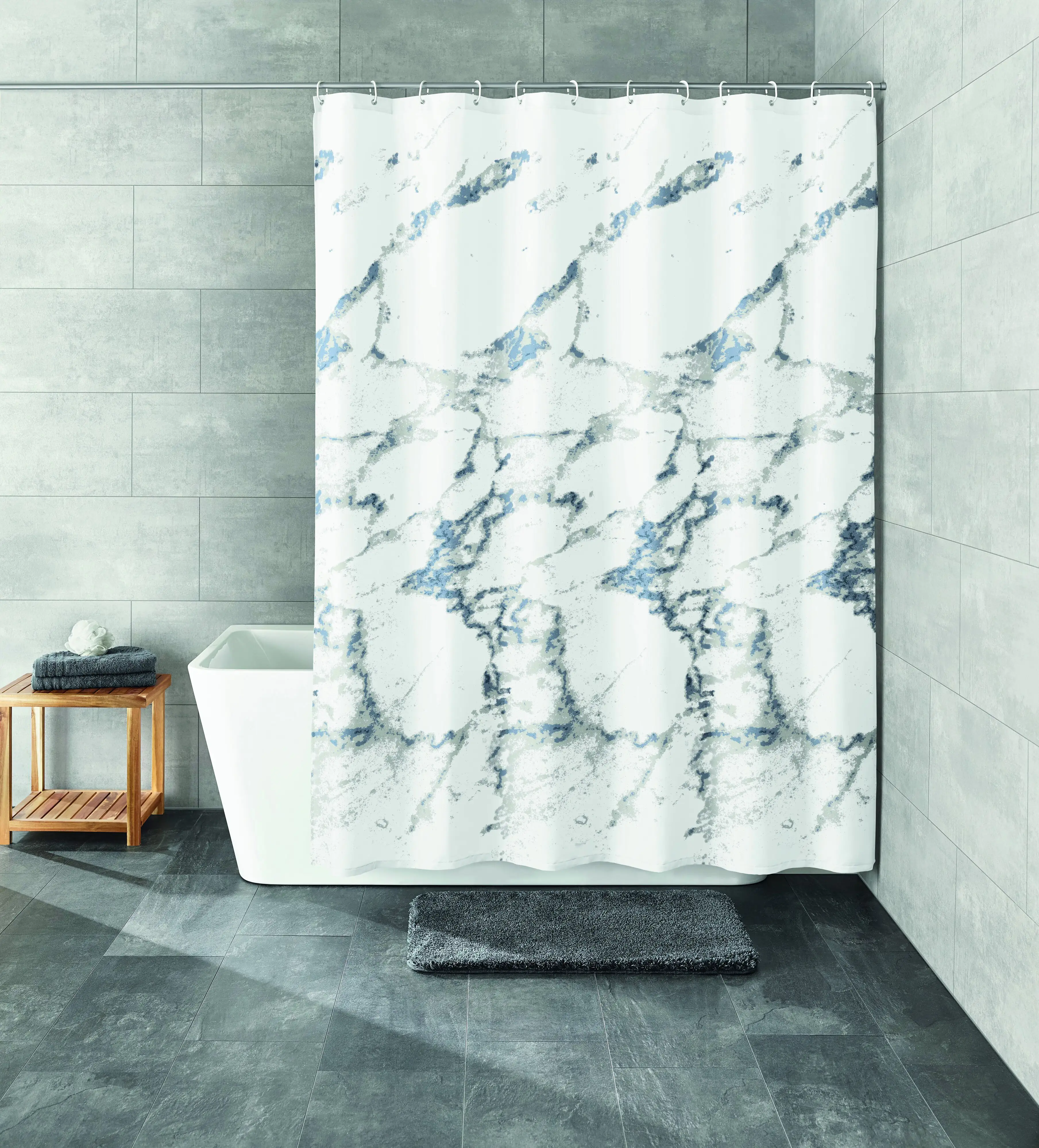 Kleine Wolke Duschvorhang Marble anthrazit, 180 x 200 cm