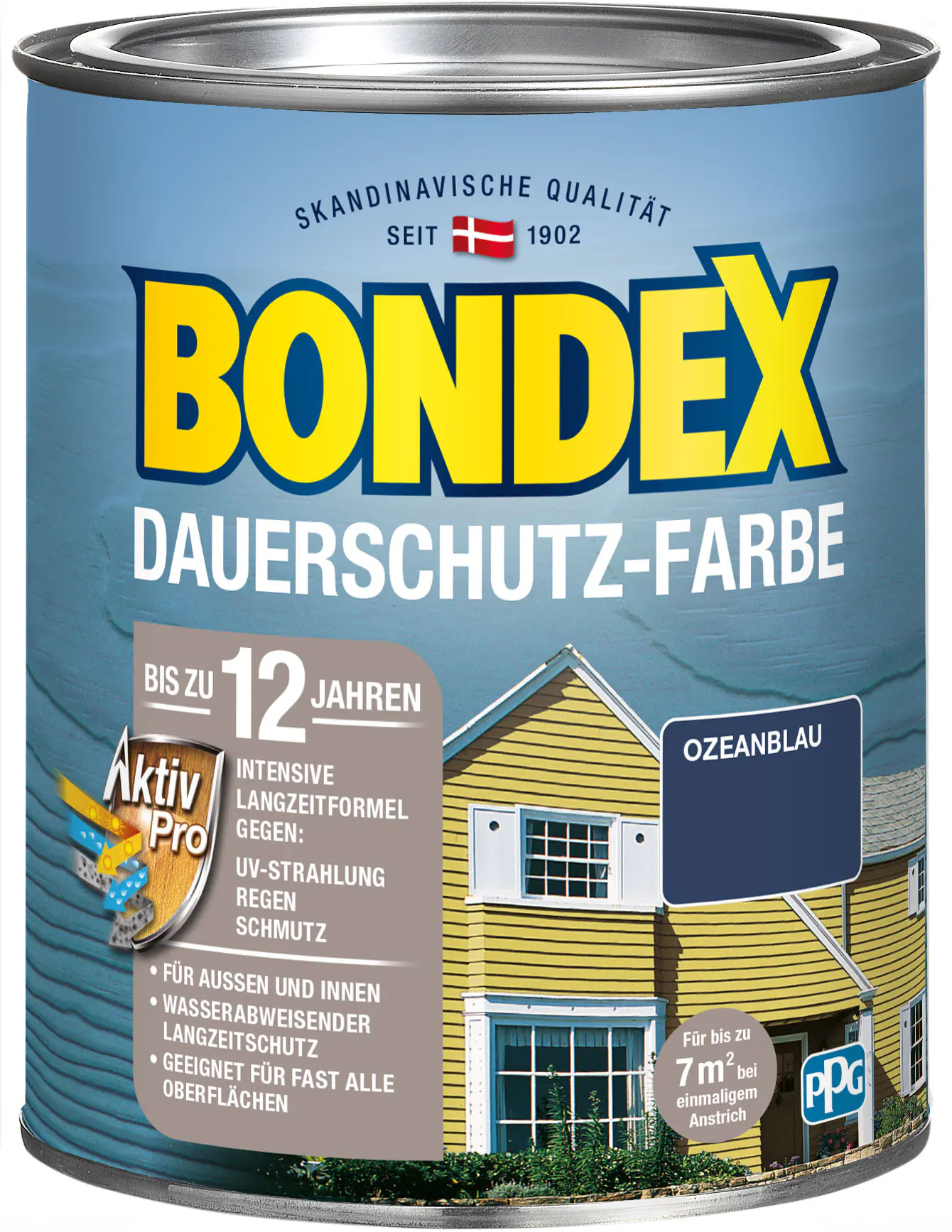 Bondex Dauerschutz-Holzfarbe 750 ml ozean blau