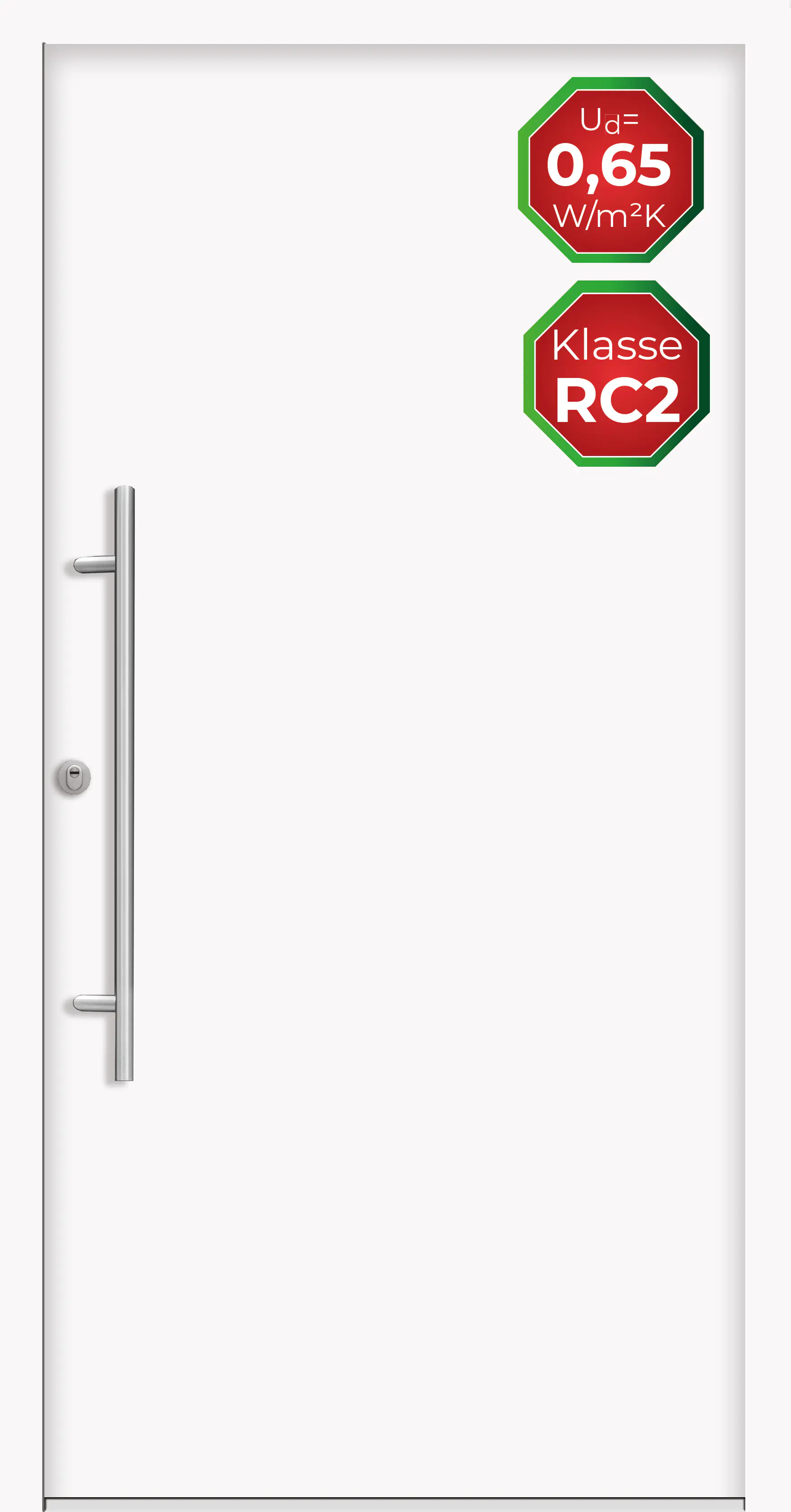 Splendoor Haustür Passivedoor Premium B05 RC2 Weiß DIN Links 110 x 210 cm