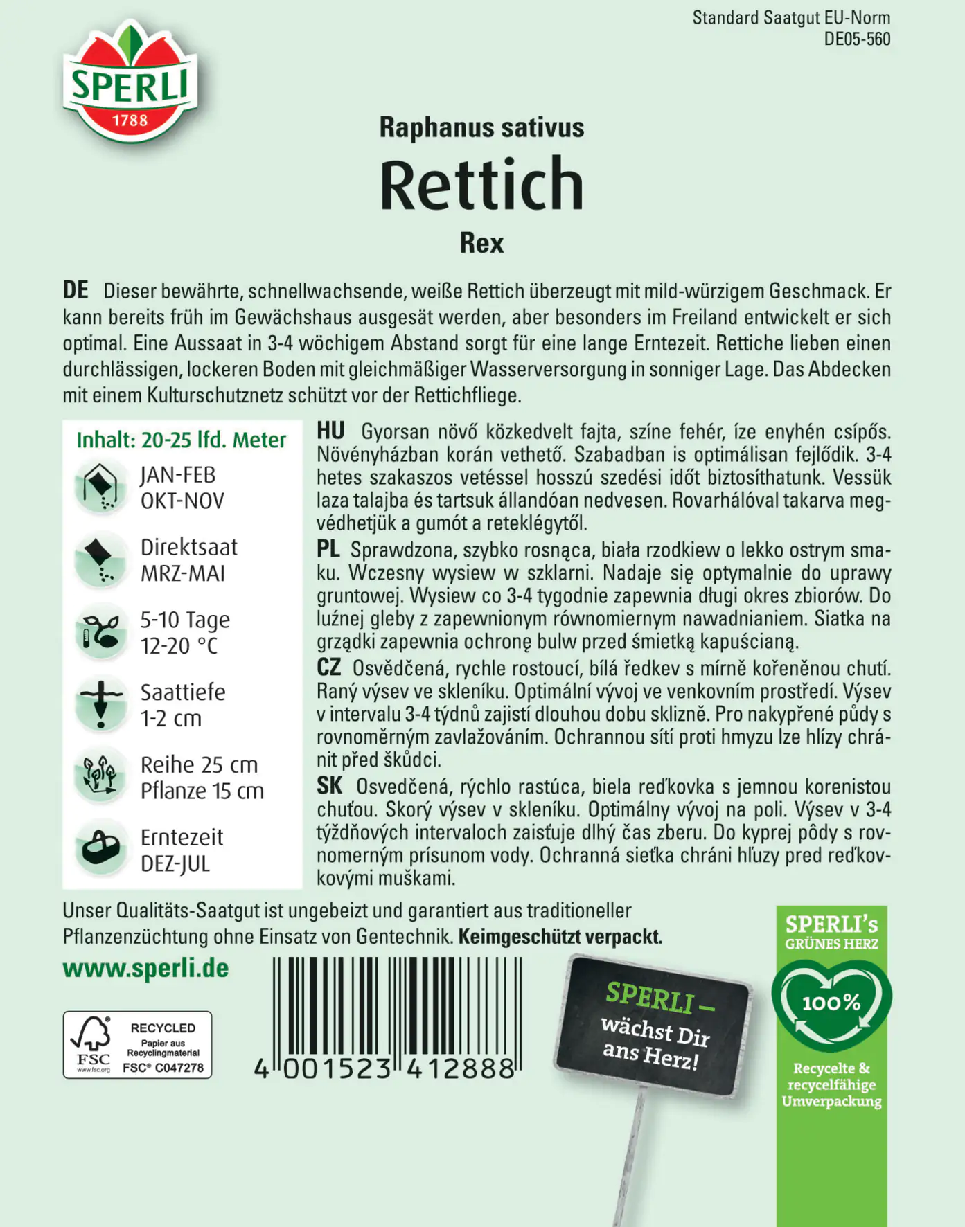 Sperli Rettich Rex