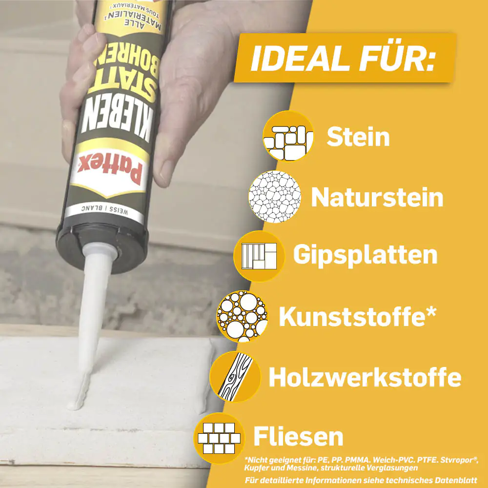 Pattex Montagekleber Kleben statt Bohren Express 390 g weiß