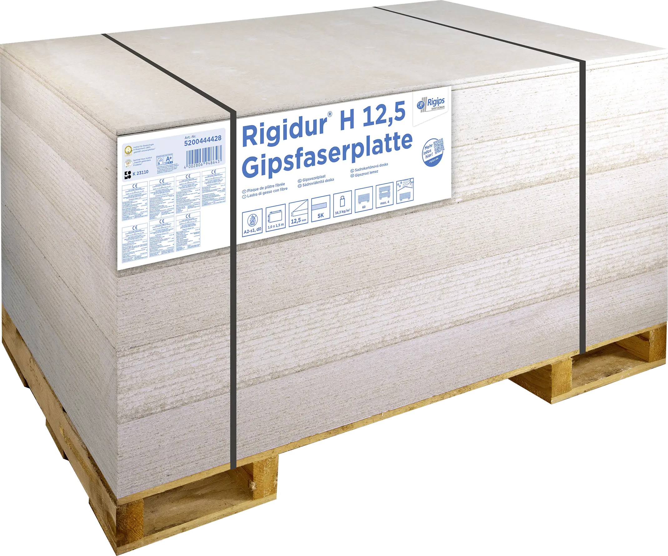 Rigidur Gipsfaser-Ausbauplatte 150 x 100 cm 12,5 mm