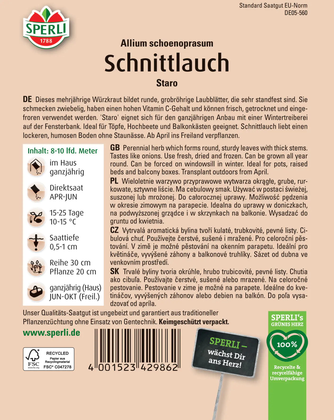 Sperli Schnittlauch Staro