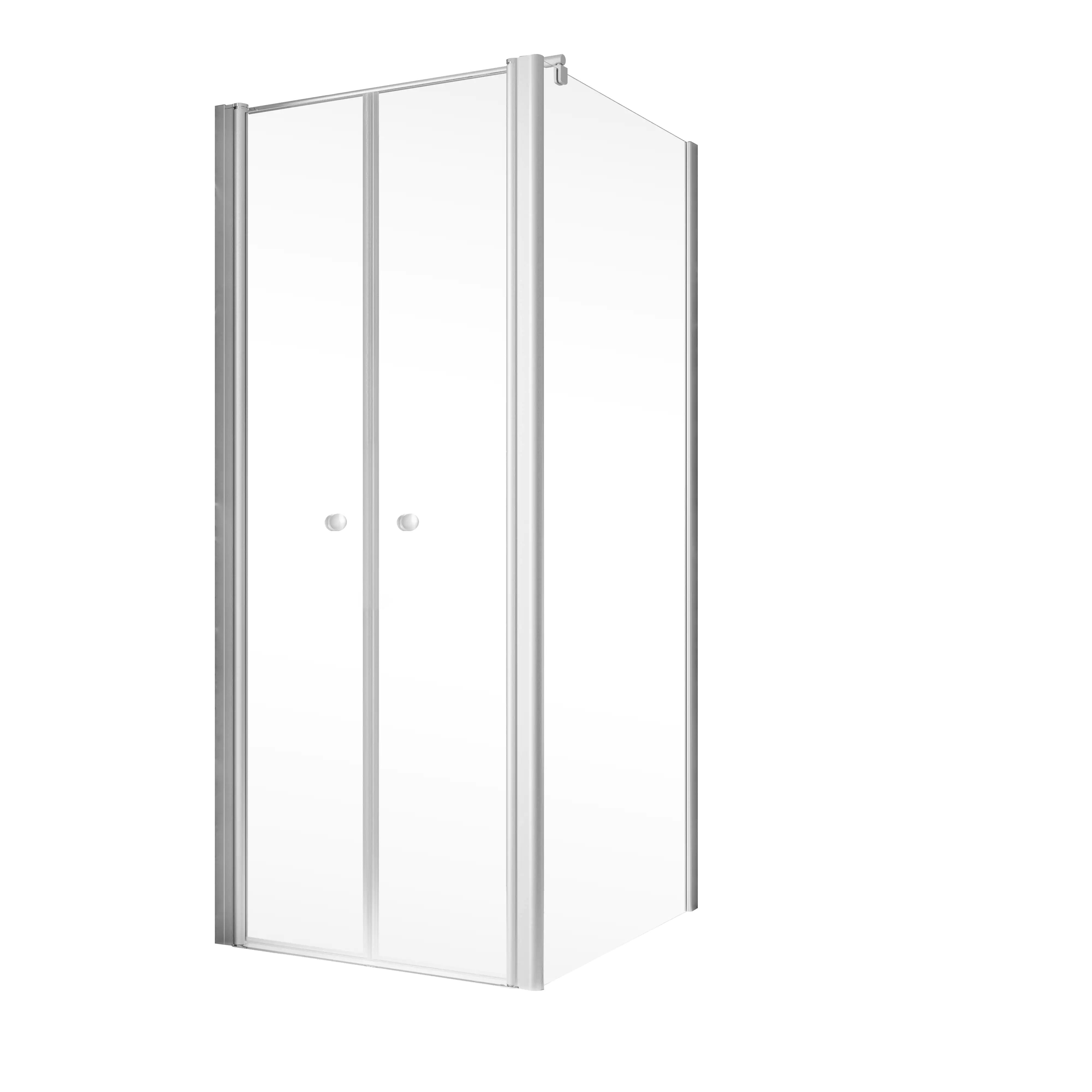 Schulte Pendeltür und Seitenwand rechts 80 x 80 x 200 cm Garant 2.0 Alu-Natur Türanschlag links