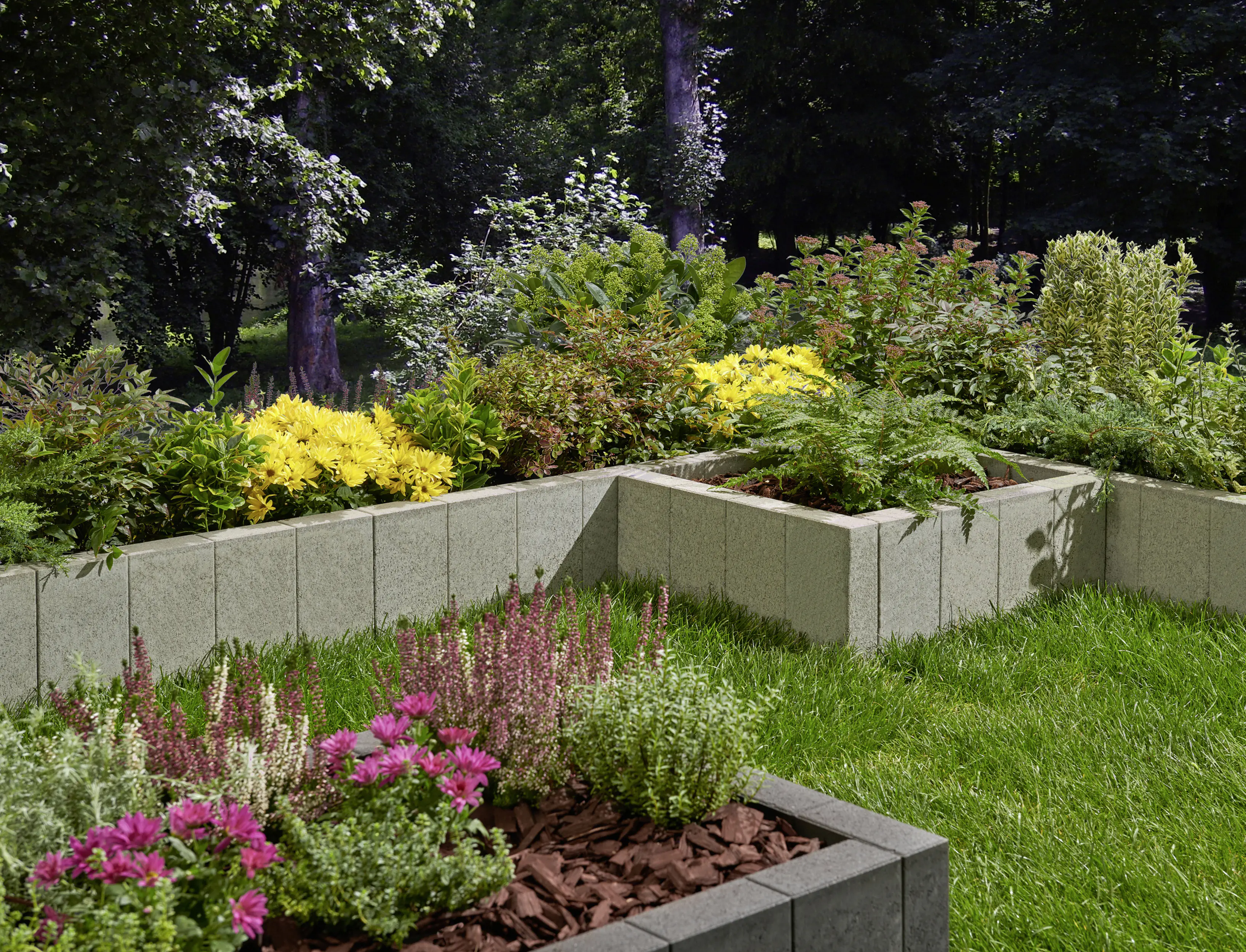 Kann Palisade Rechteck 50 x 25 x 6 cm grau