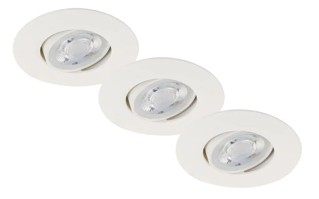 Briloner 3er Set LED Einbauleuchte Nava Move weiß Ø 9 cm warmweiß