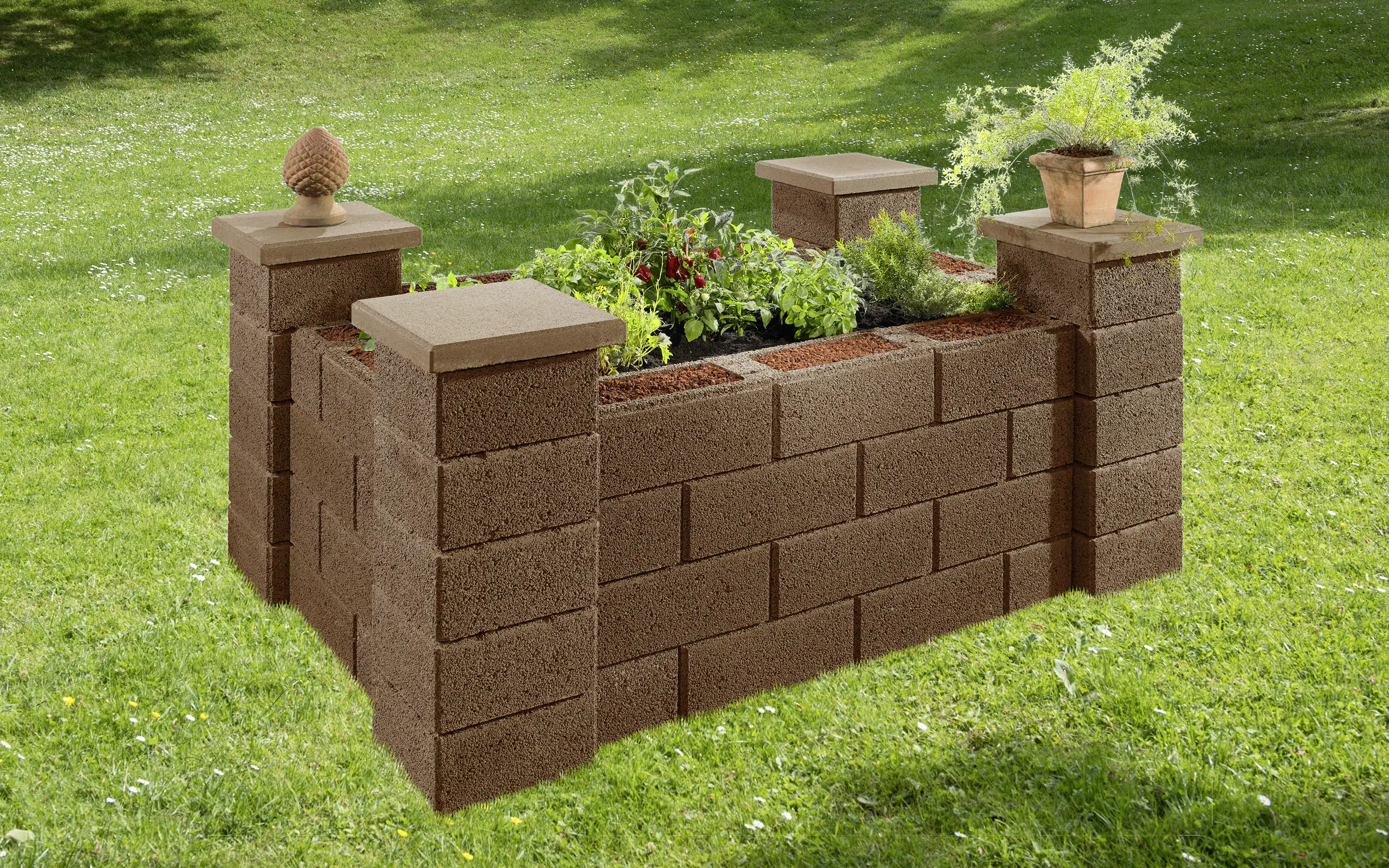 Kann Hochbeet-Set 5 Garten 230 x 150 x 85 cm braun