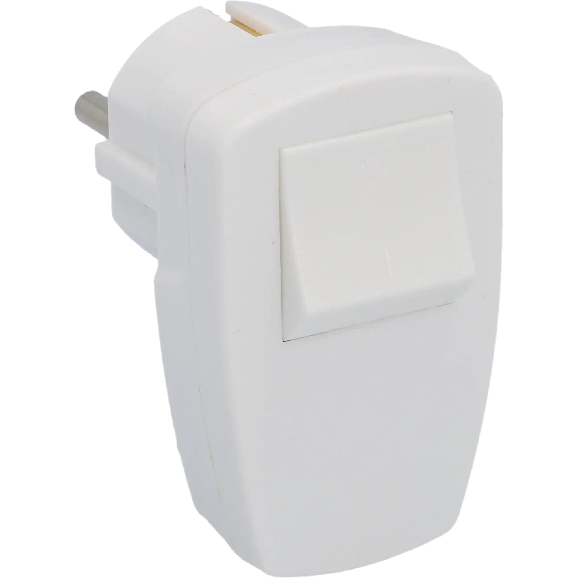 Schutzkontakt-Stecker Schalter weiß, mit Ein-/Ausschalter