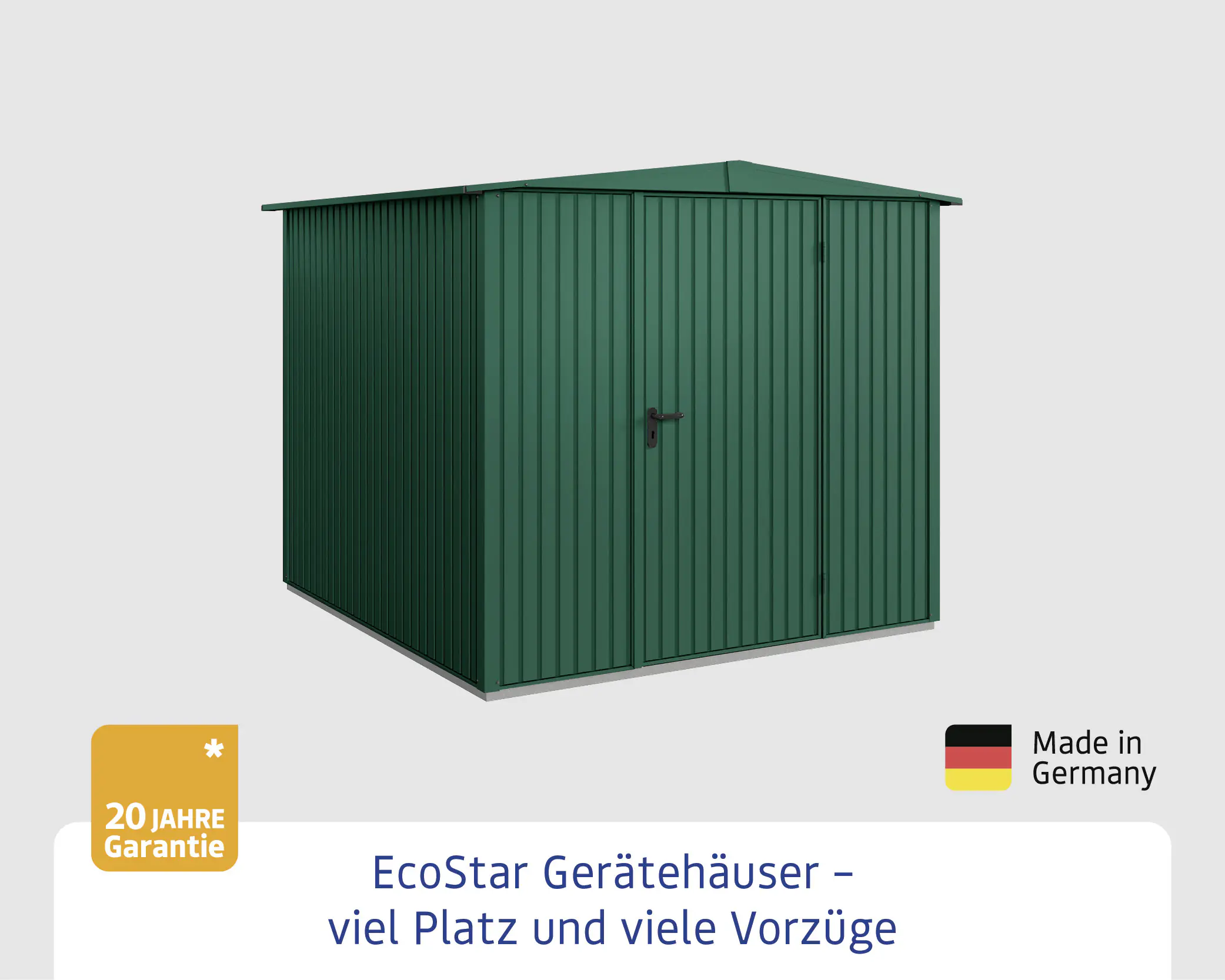 EcoStar Gerätehaus Trend-S Typ 2 258,8 x 247,7 x 216 cm moosgrün