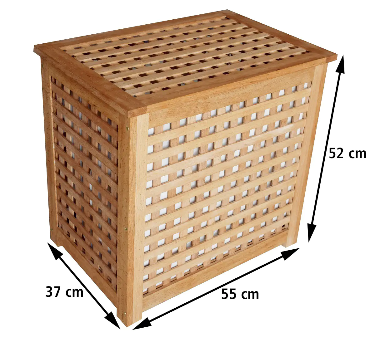 Primaster Wäschesammler natur Buche 55 x 37 x 52 cm