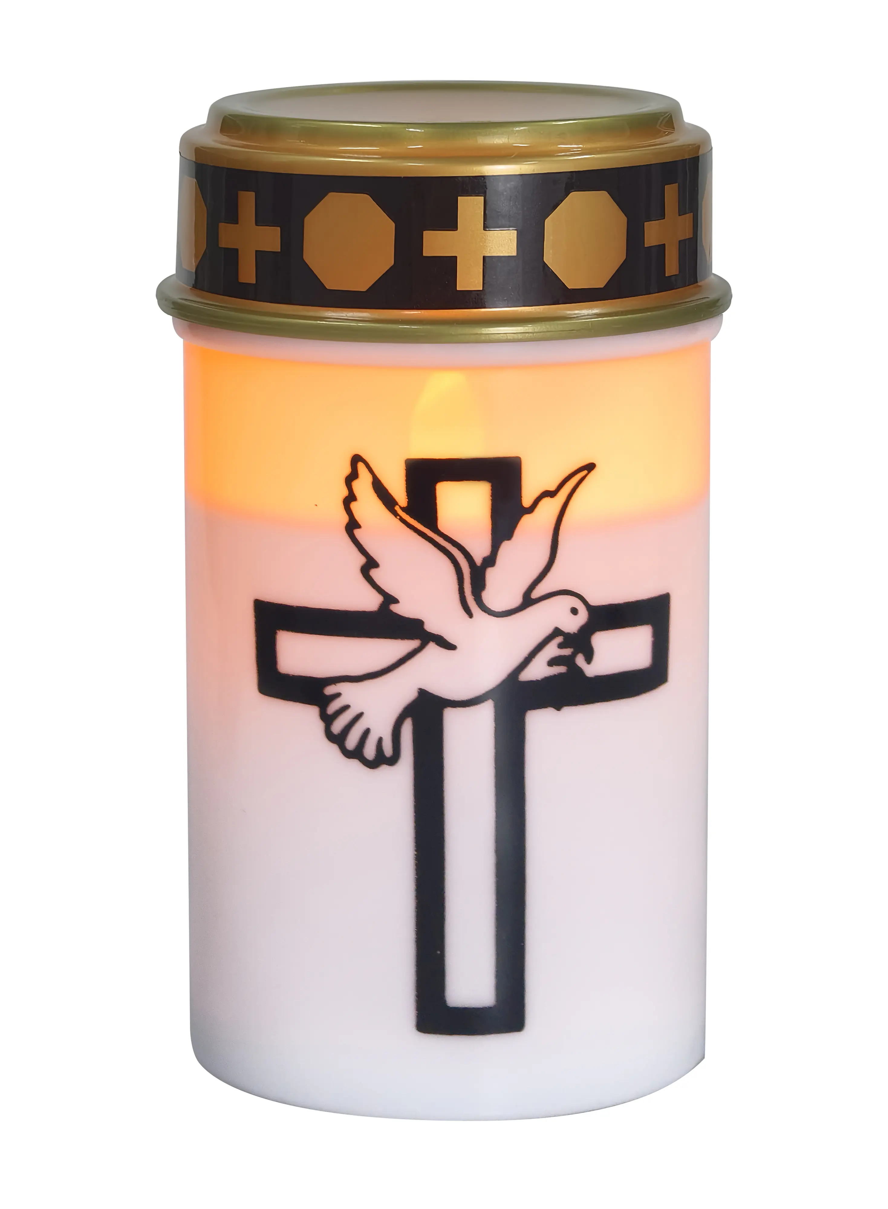 TrendLine LED-Grablicht mit Blumensymbol & Timer Ø 7 x 12 cm warmweiß weiß
