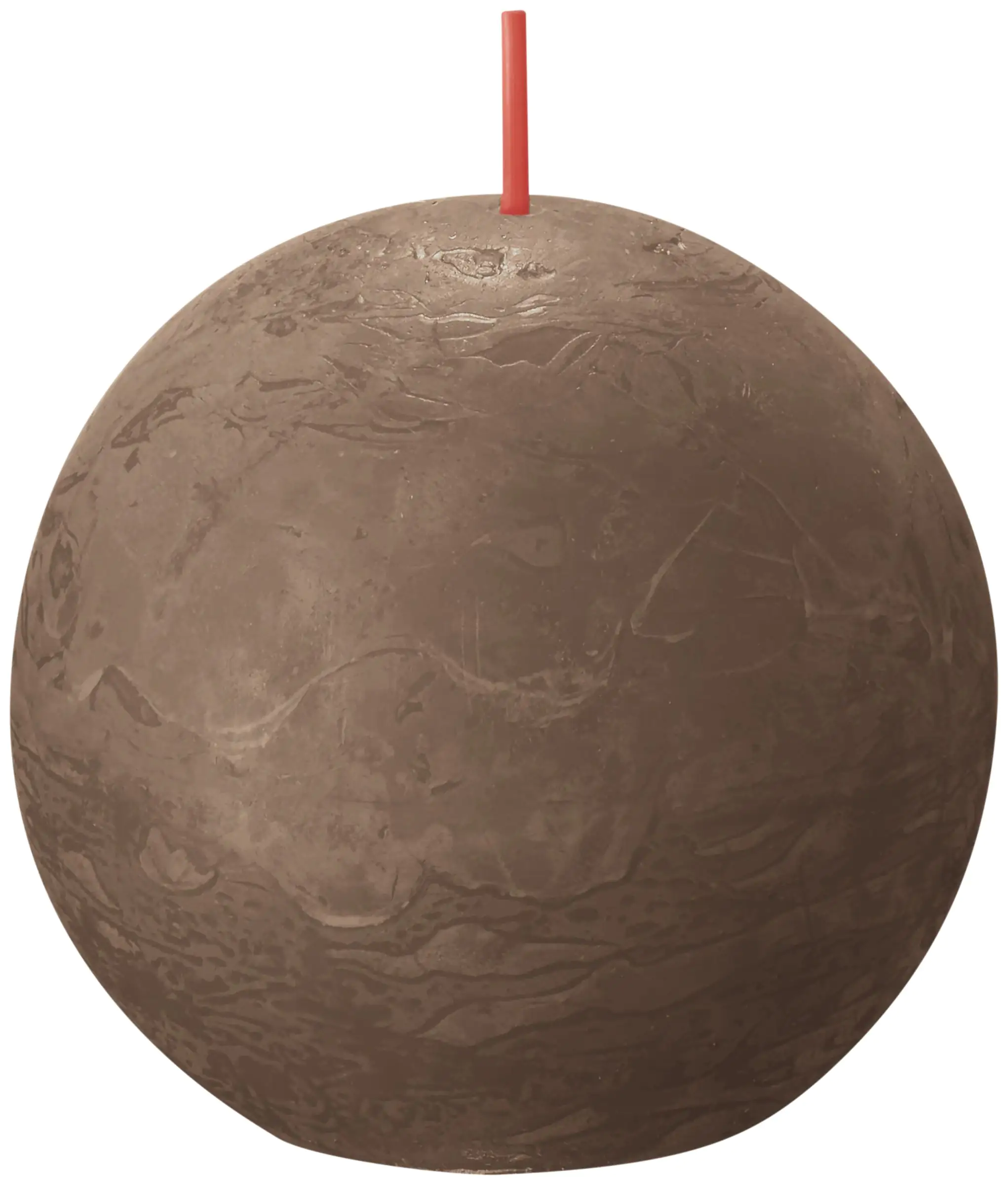 Bolsius Rustik Kugelkerze wildleder braun, Durchmesser: 7,6 cm